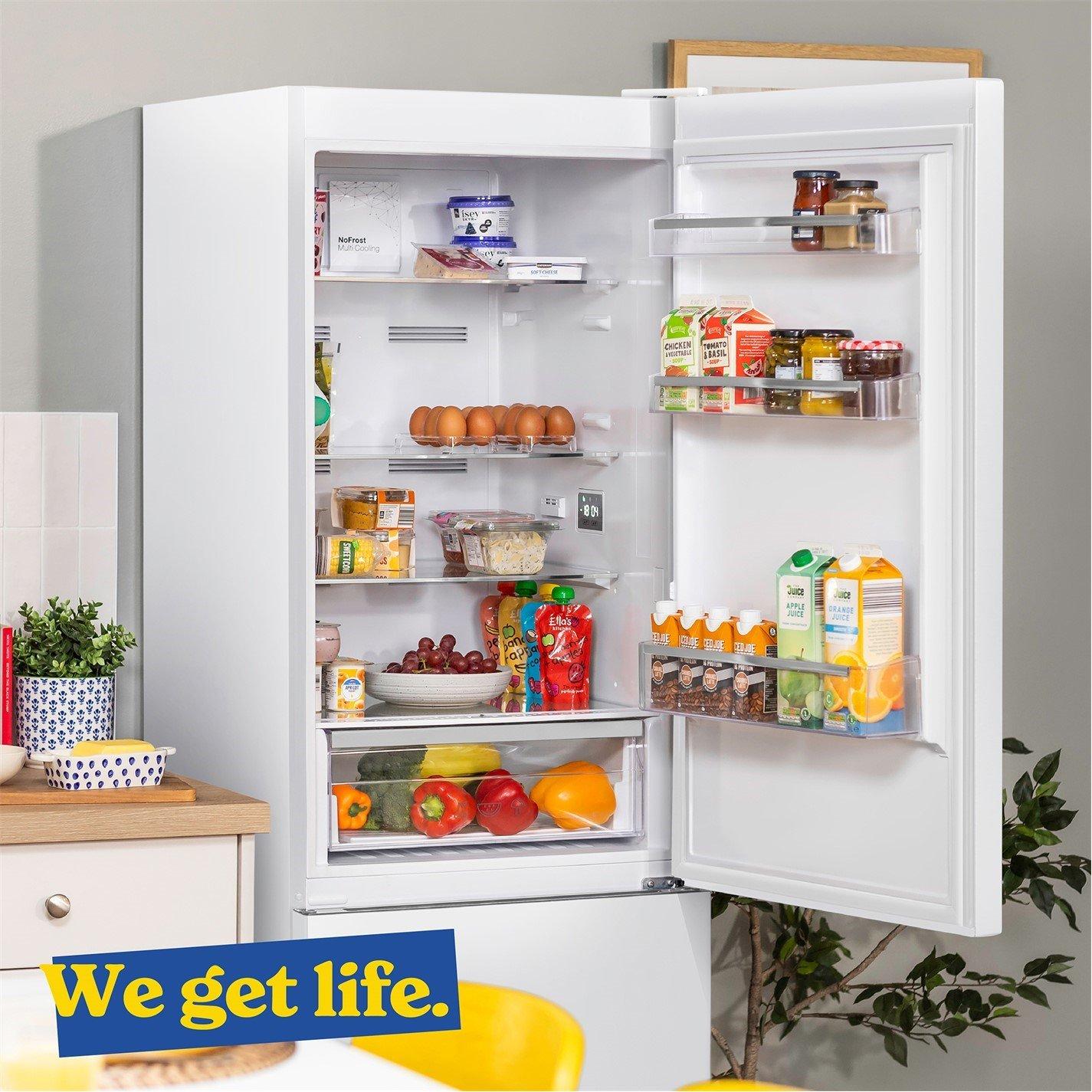 White - Russell Hobbs - RH185FF601C1W No Frost Fridge Freezer - 12