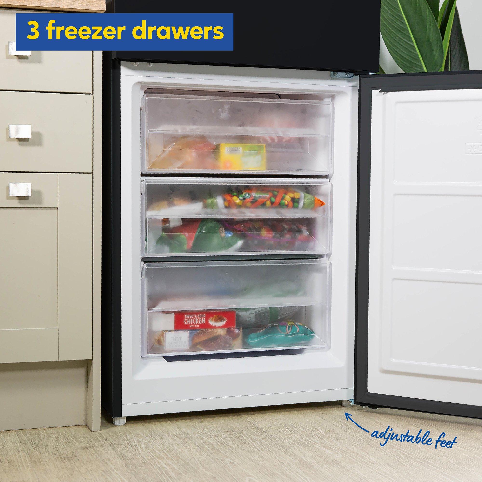 Black - Russell Hobbs - RH186FFFF60B/01 No Frost Fridge Freezer - 7