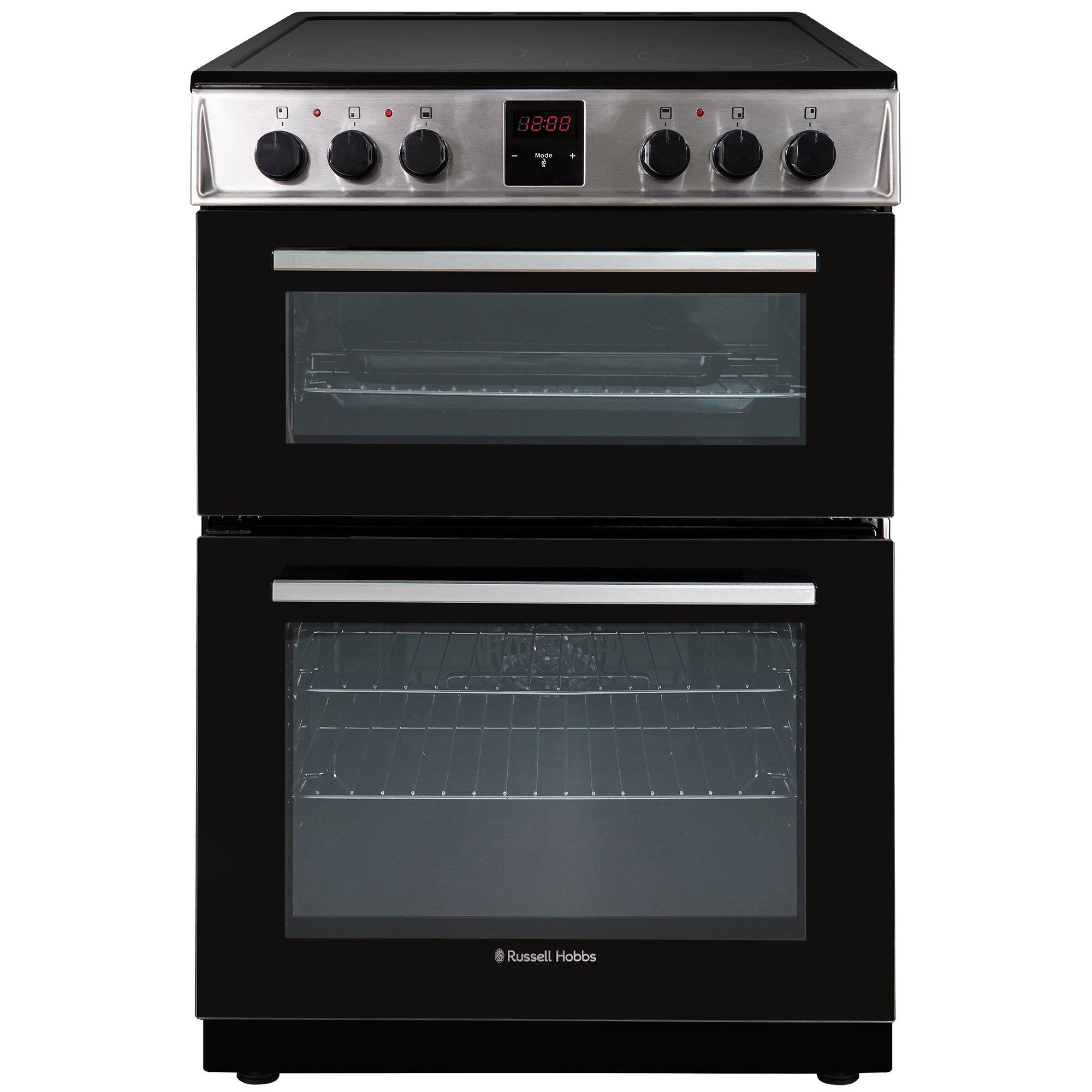 Russell Hobbs Electric Cooker 3 in 1 68L/37L Split Stainless Steel Double Oven with 3 Shelves, Full-Size Grill Pan, 4 Zone Ceramic Hob, Energy Efficient, Up to 2 Years Guarantee, RH60EDOEH6011SS - Image 3