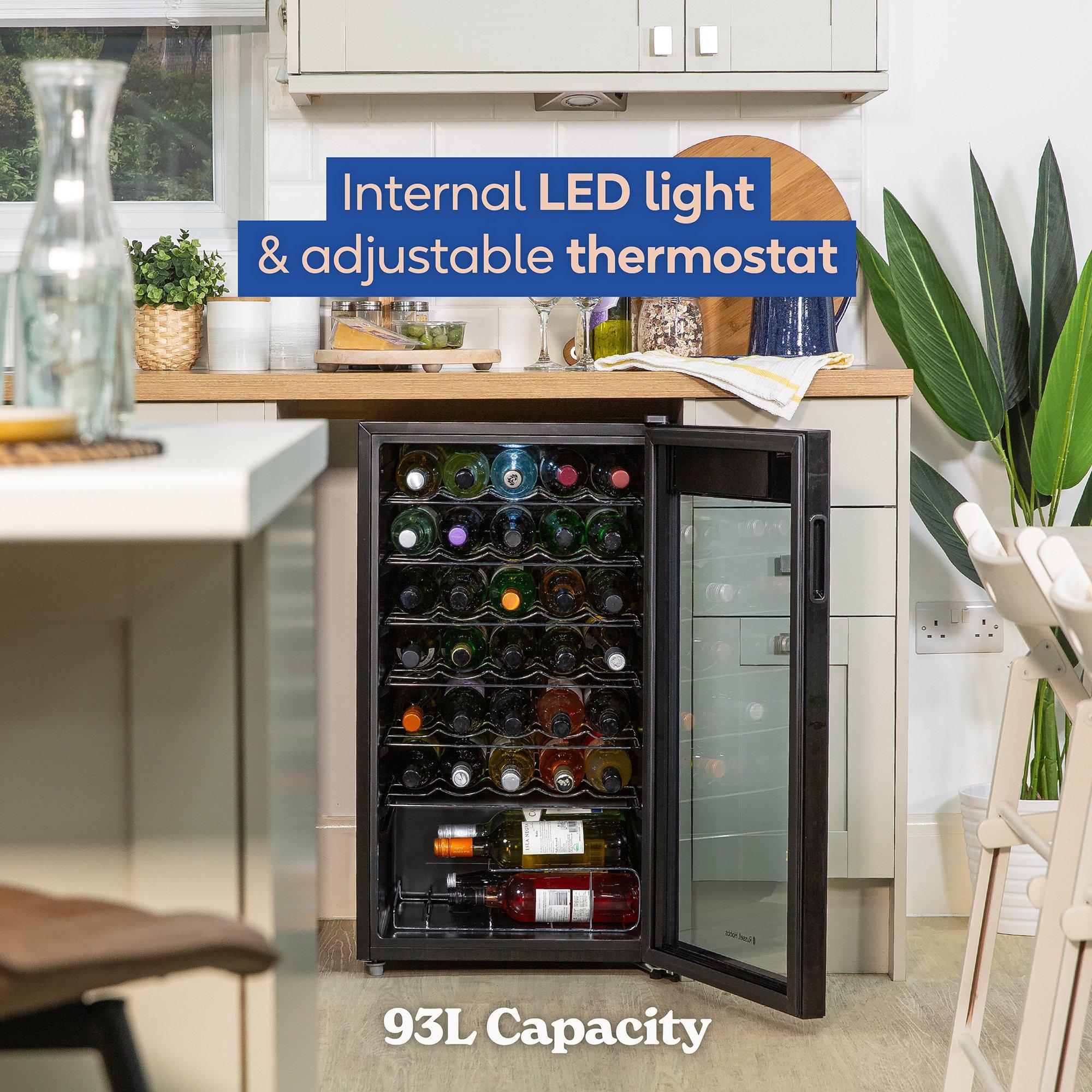 Black - Russell Hobbs - RH34WC101B 34 Bottle 93L Wine Cooler in Black - 4