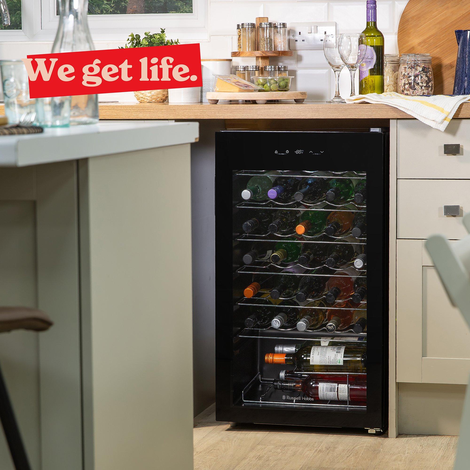 Black - Russell Hobbs - RH34WC101B 34 Bottle 93L Wine Cooler in Black - 6