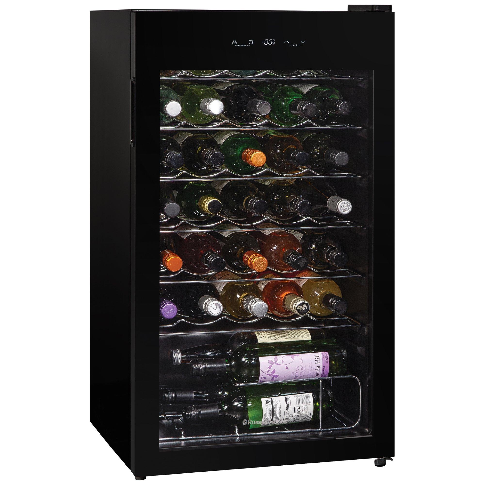 Black - Russell Hobbs - RH34WC101B 34 Bottle 93L Wine Cooler in Black - 7
