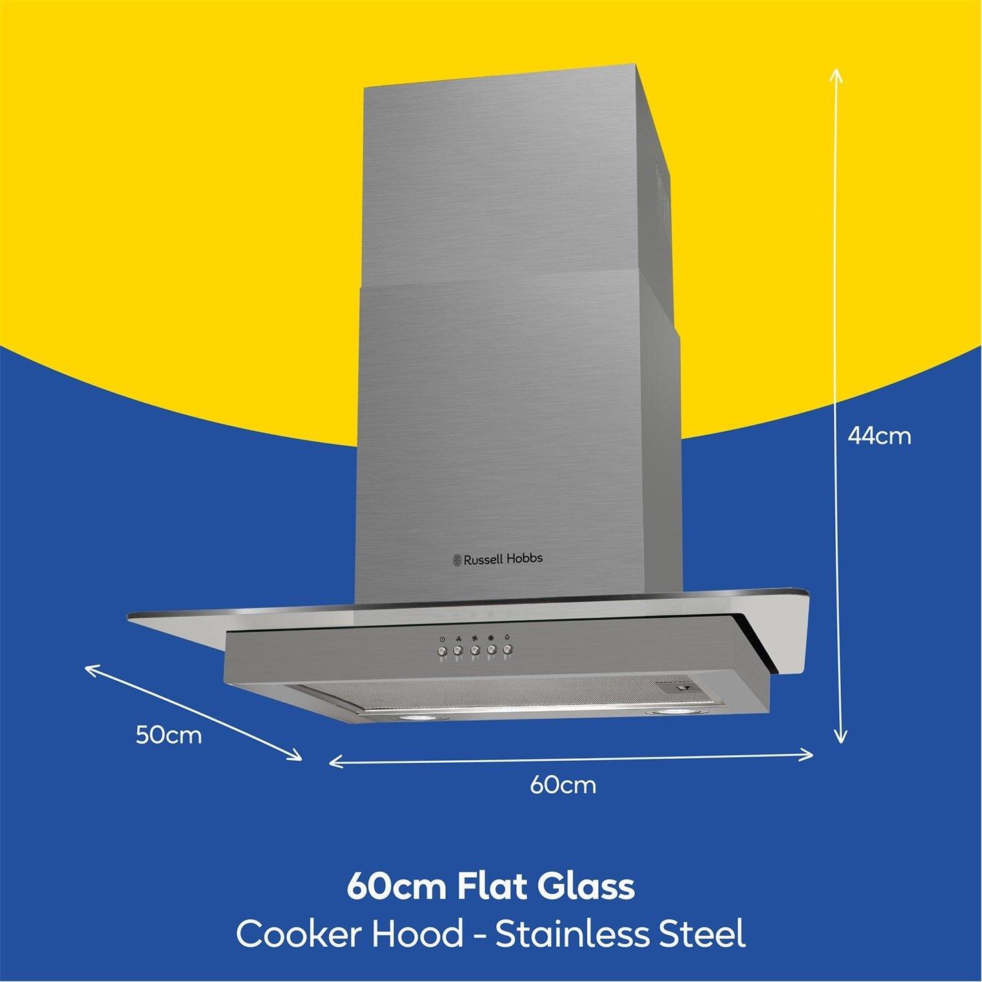 Stainless Steel - Russell Hobbs - RHFGCH601SS 60cm Glass Stainless Steel Cooker Hood - 2