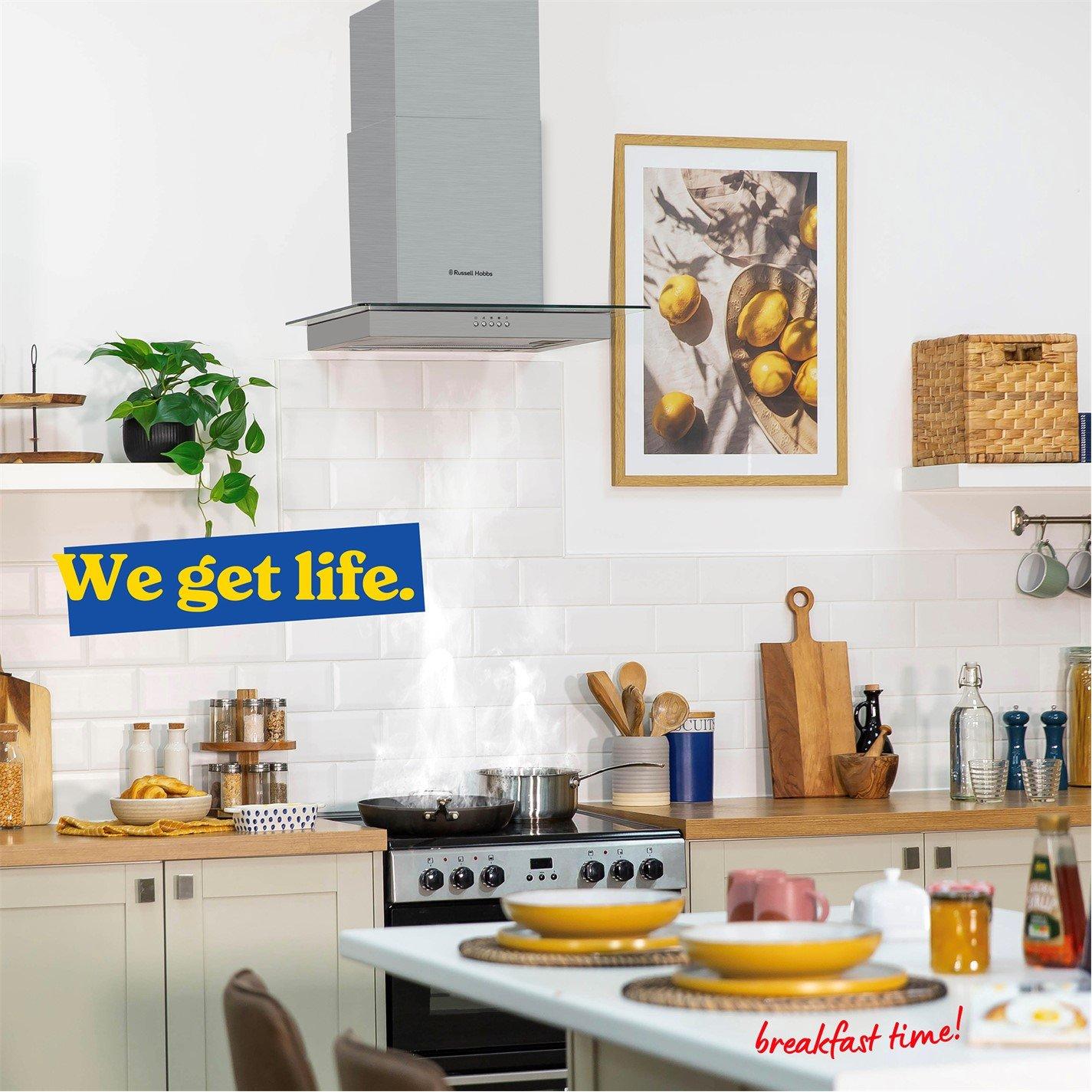 Stainless Steel - Russell Hobbs - RHFGCH601SS 60cm Glass Stainless Steel Cooker Hood - 6