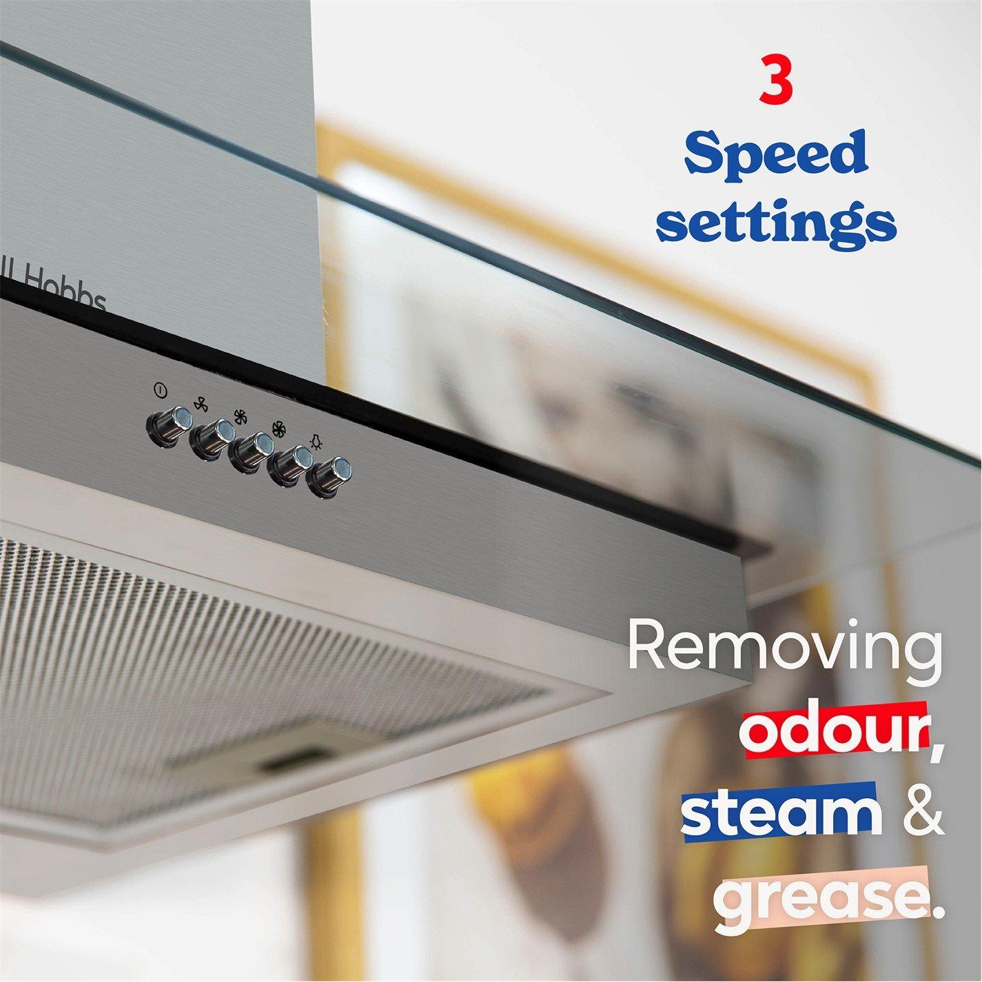 Stainless Steel - Russell Hobbs - RHFGCH601SS 60cm Glass Stainless Steel Cooker Hood - 8