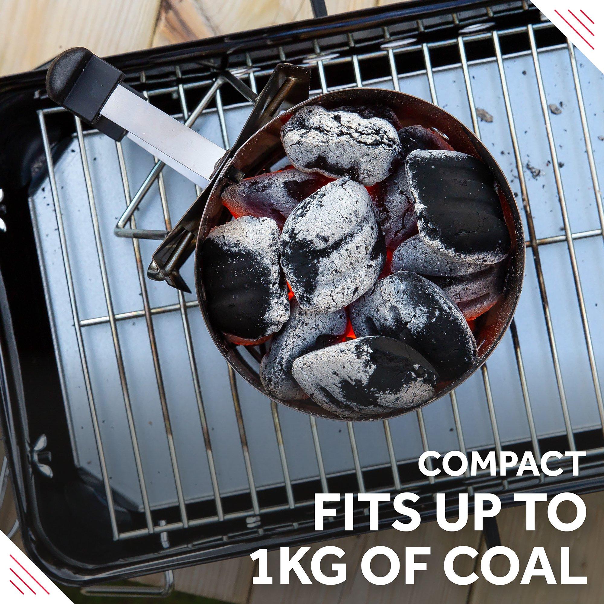 Stainless Steel - George Foreman - GFCMS14 Quick-Fire Compact Chimney BBQ Starter - 5