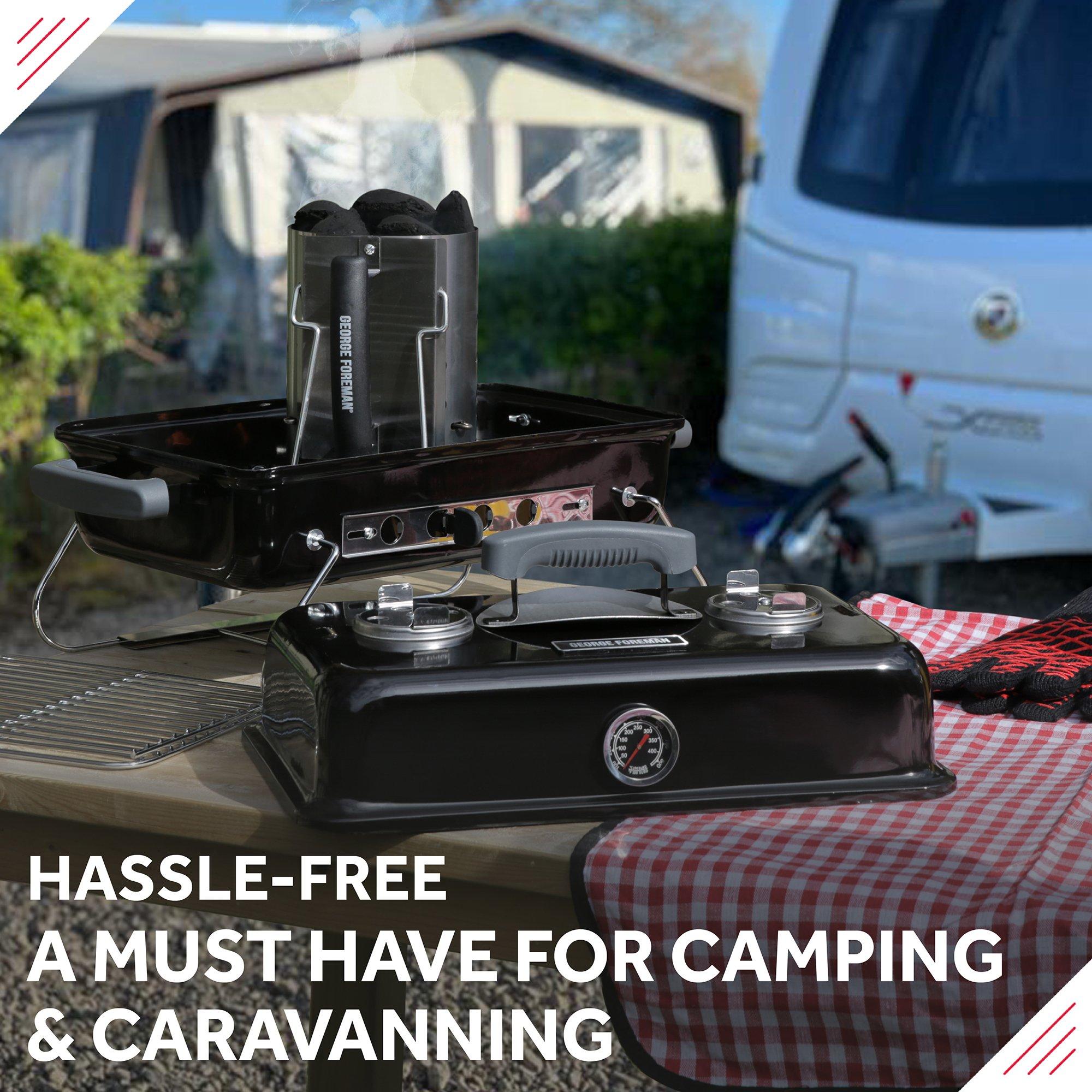 Stainless Steel - George Foreman - GFCMS14 Quick-Fire Compact Chimney BBQ Starter - 6