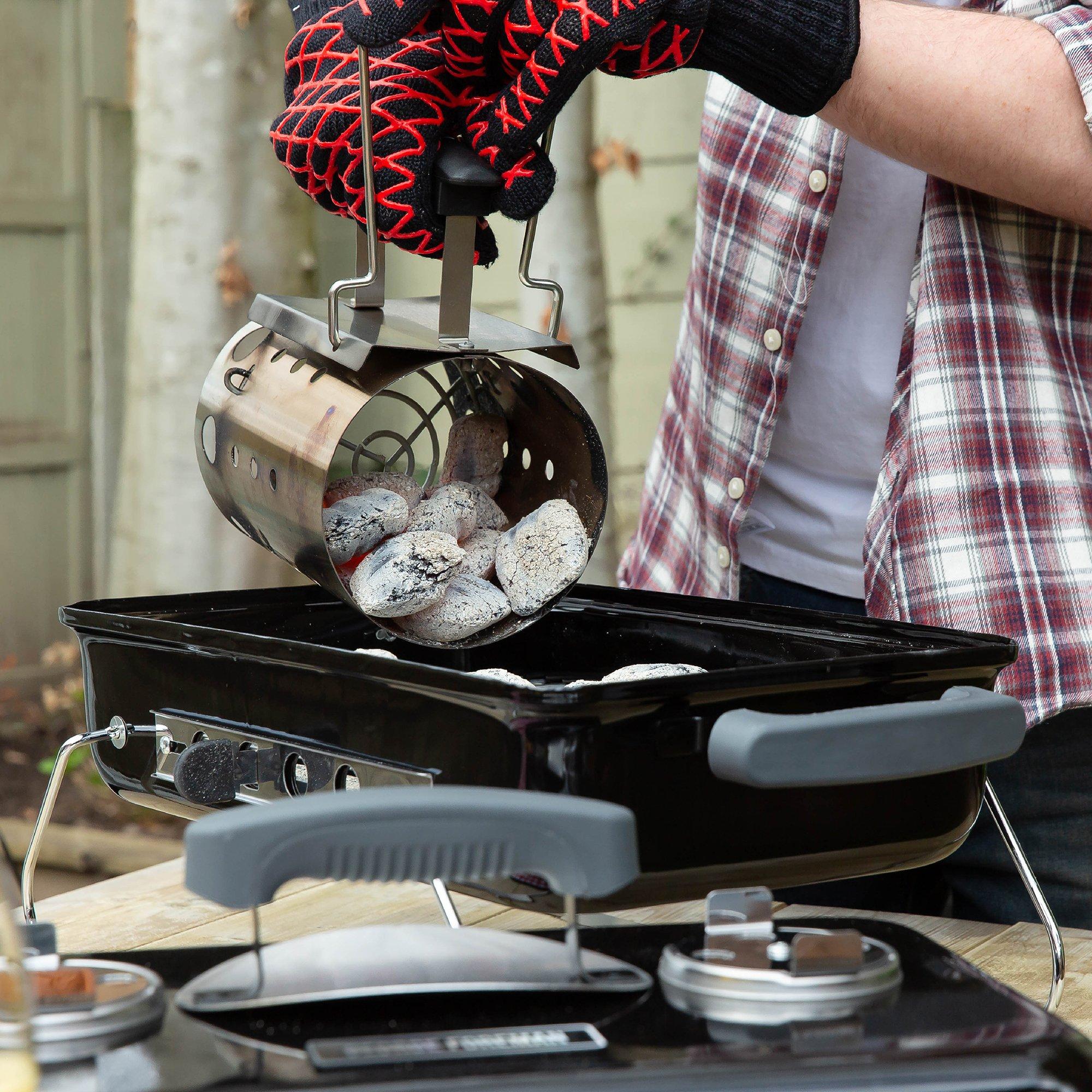 Stainless Steel - George Foreman - GFCMS14 Quick-Fire Compact Chimney BBQ Starter - 7