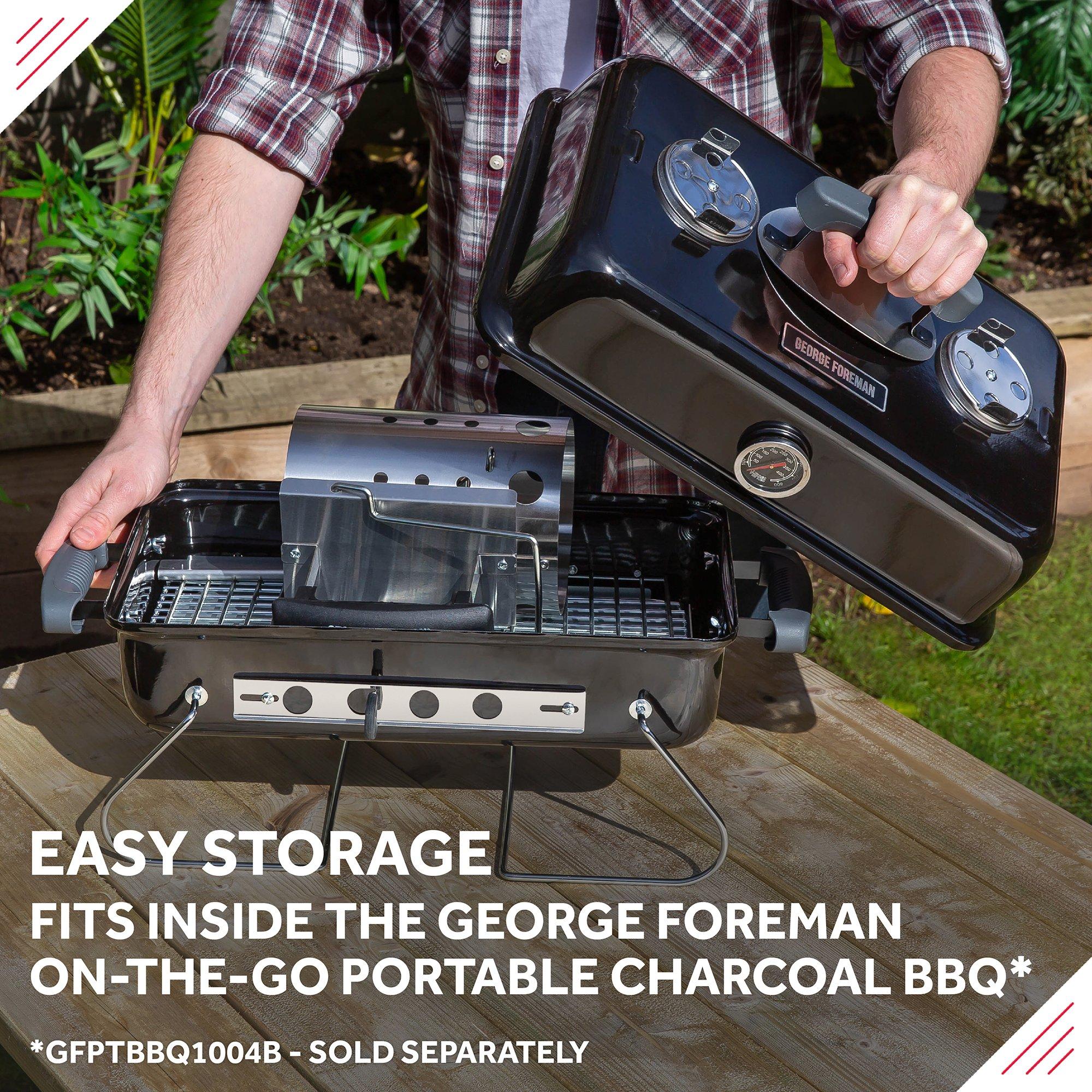 Stainless Steel - George Foreman - GFCMS14 Quick-Fire Compact Chimney BBQ Starter - 8