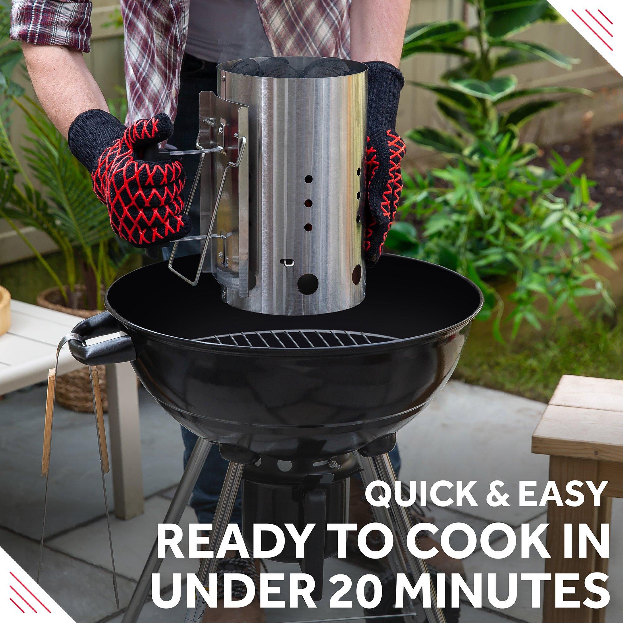 Stainless Steel - George Foreman - GFCMS19 Quick-Fire Large Chimney BBQ Starter - 3