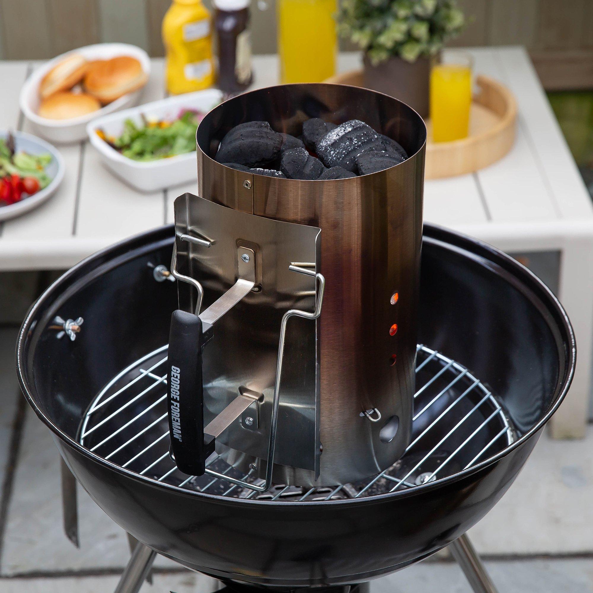 Stainless Steel - George Foreman - GFCMS19 Quick-Fire Large Chimney BBQ Starter - 4