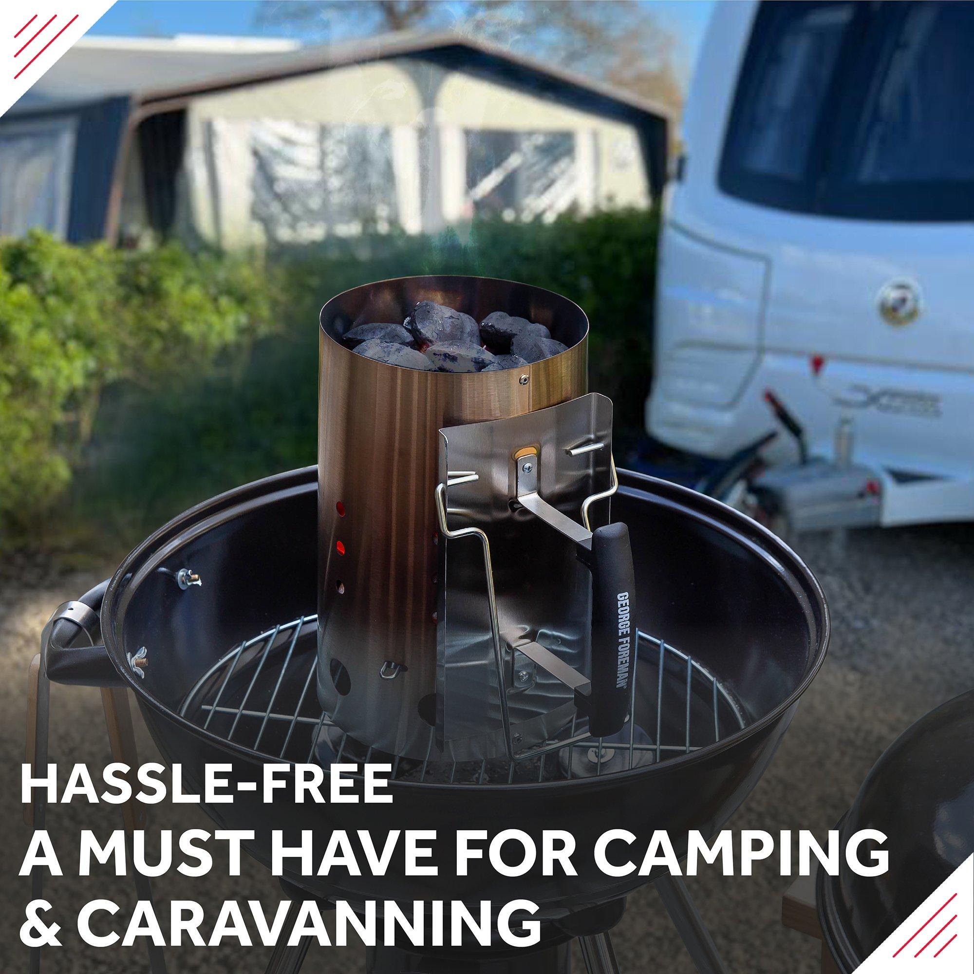 Stainless Steel - George Foreman - GFCMS19 Quick-Fire Large Chimney BBQ Starter - 7