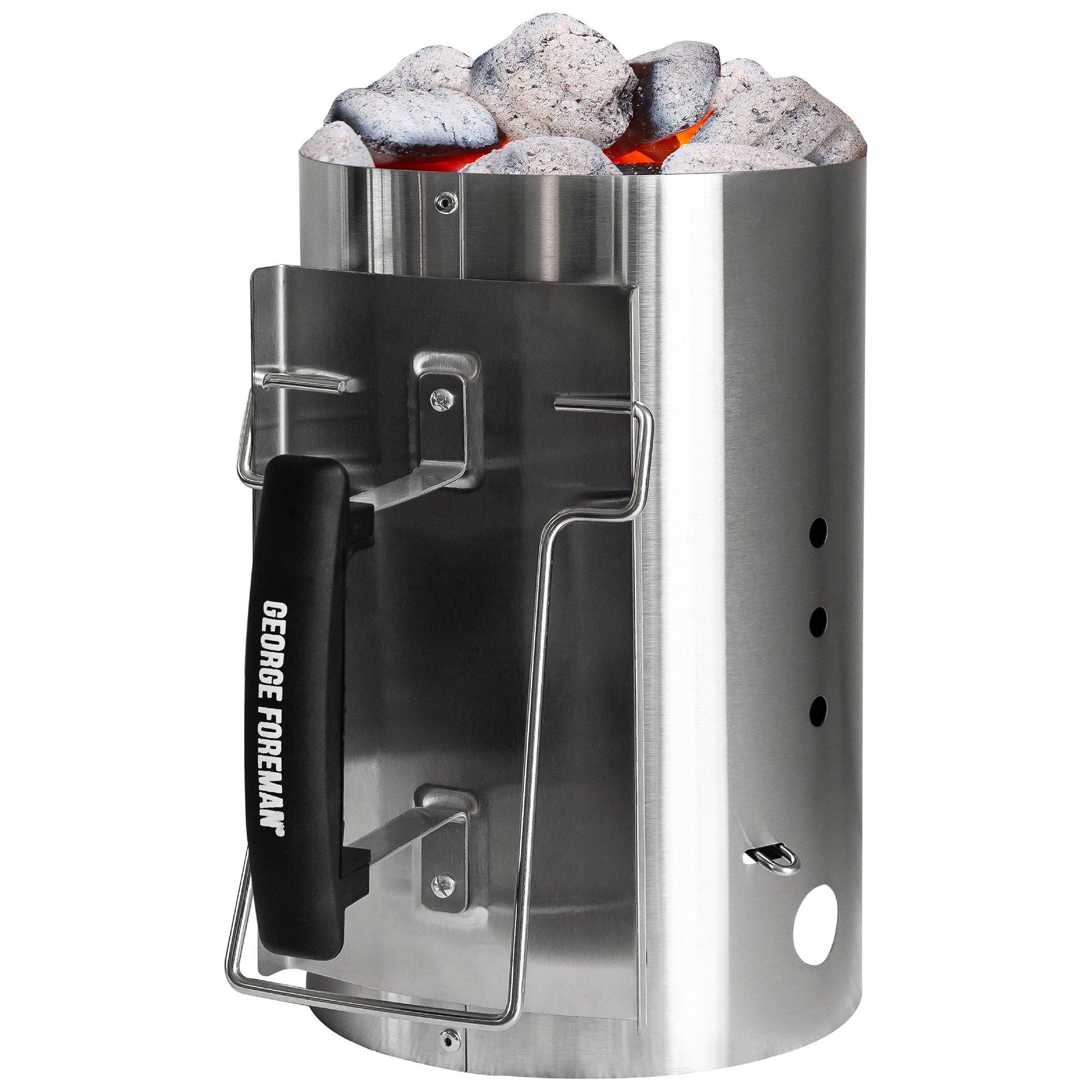 Stainless Steel - George Foreman - GFCMS19 Quick-Fire Large Chimney BBQ Starter - 8