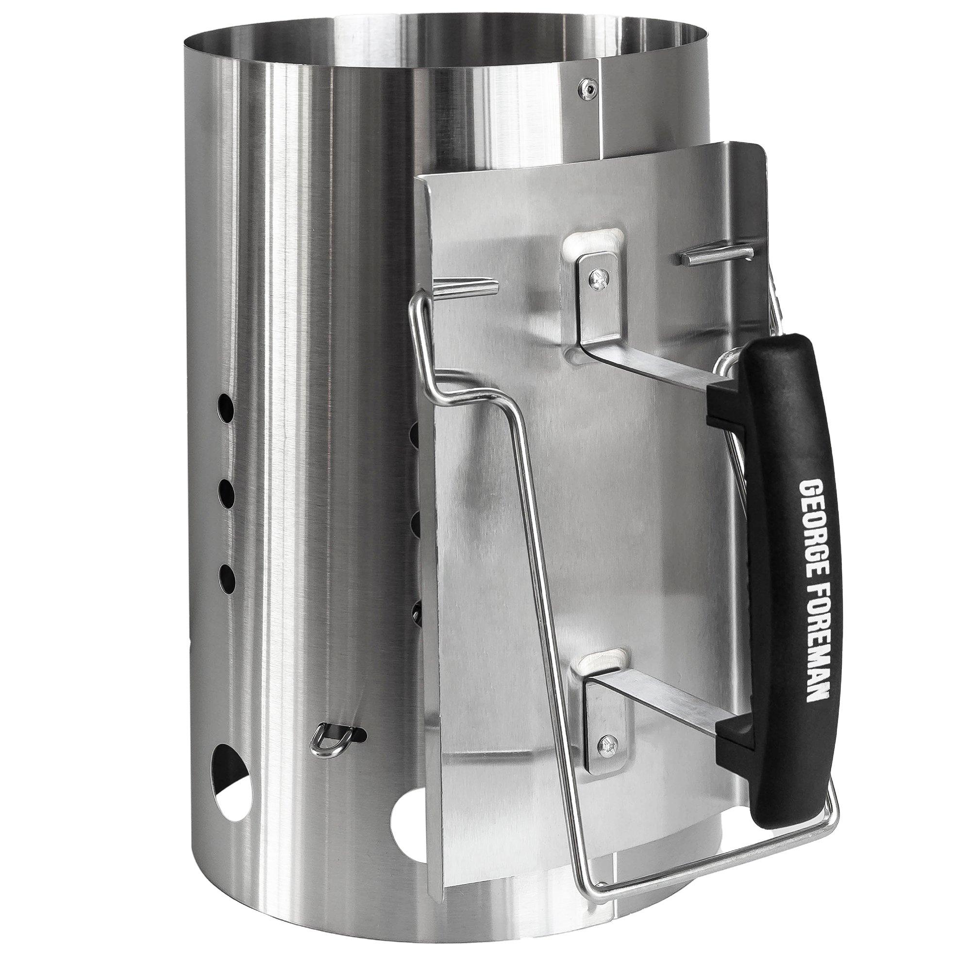Stainless Steel - George Foreman - GFCMS19 Quick-Fire Large Chimney BBQ Starter - 9