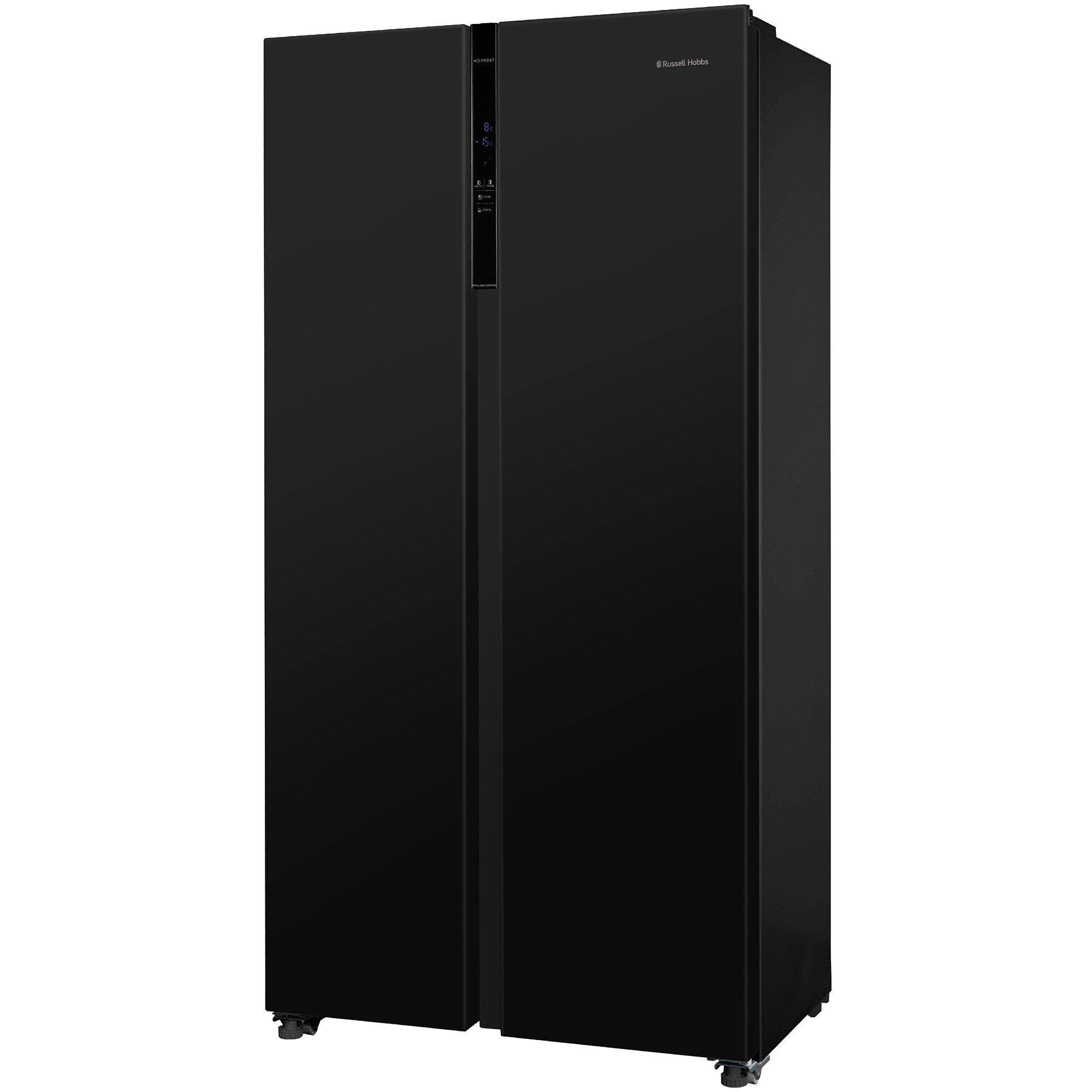 Black - Russell Hobbs - RH90AFF201B Slimline American Fridge Freezer Black - 3