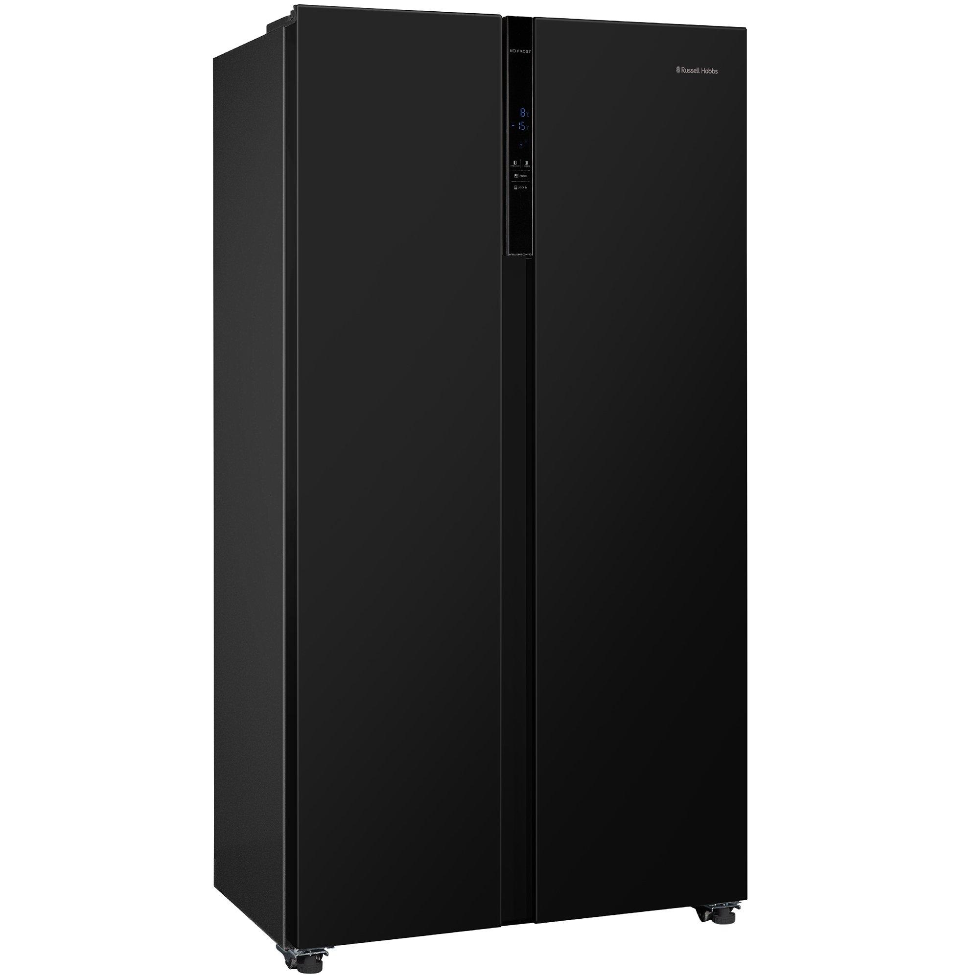 Black - Russell Hobbs - RH90AFF201B Slimline American Fridge Freezer Black - 5