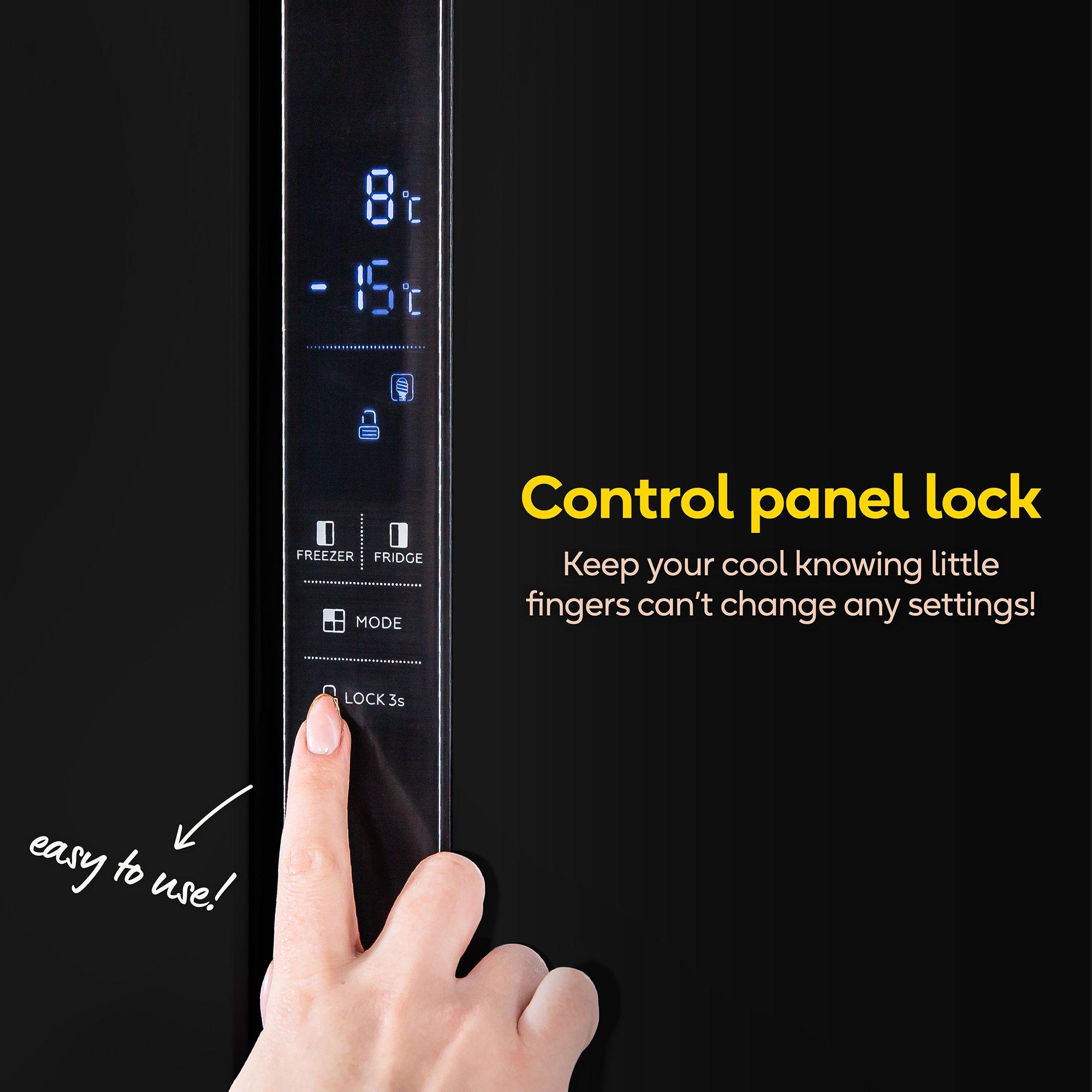 Black - Russell Hobbs - RH90AFF201B Slimline American Fridge Freezer Black - 10