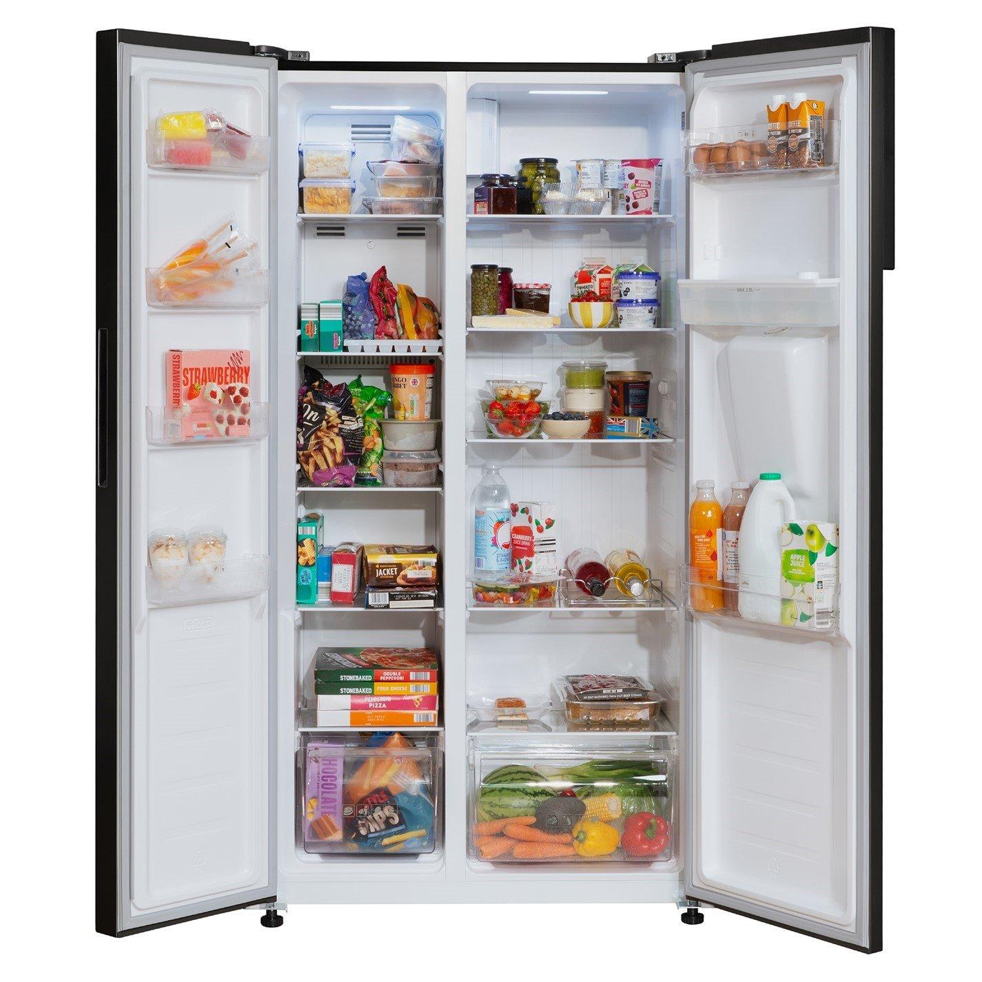 Black - Russell Hobbs - RH90AFF201B-WD Fridge Freezer with Water Dispenser - 12