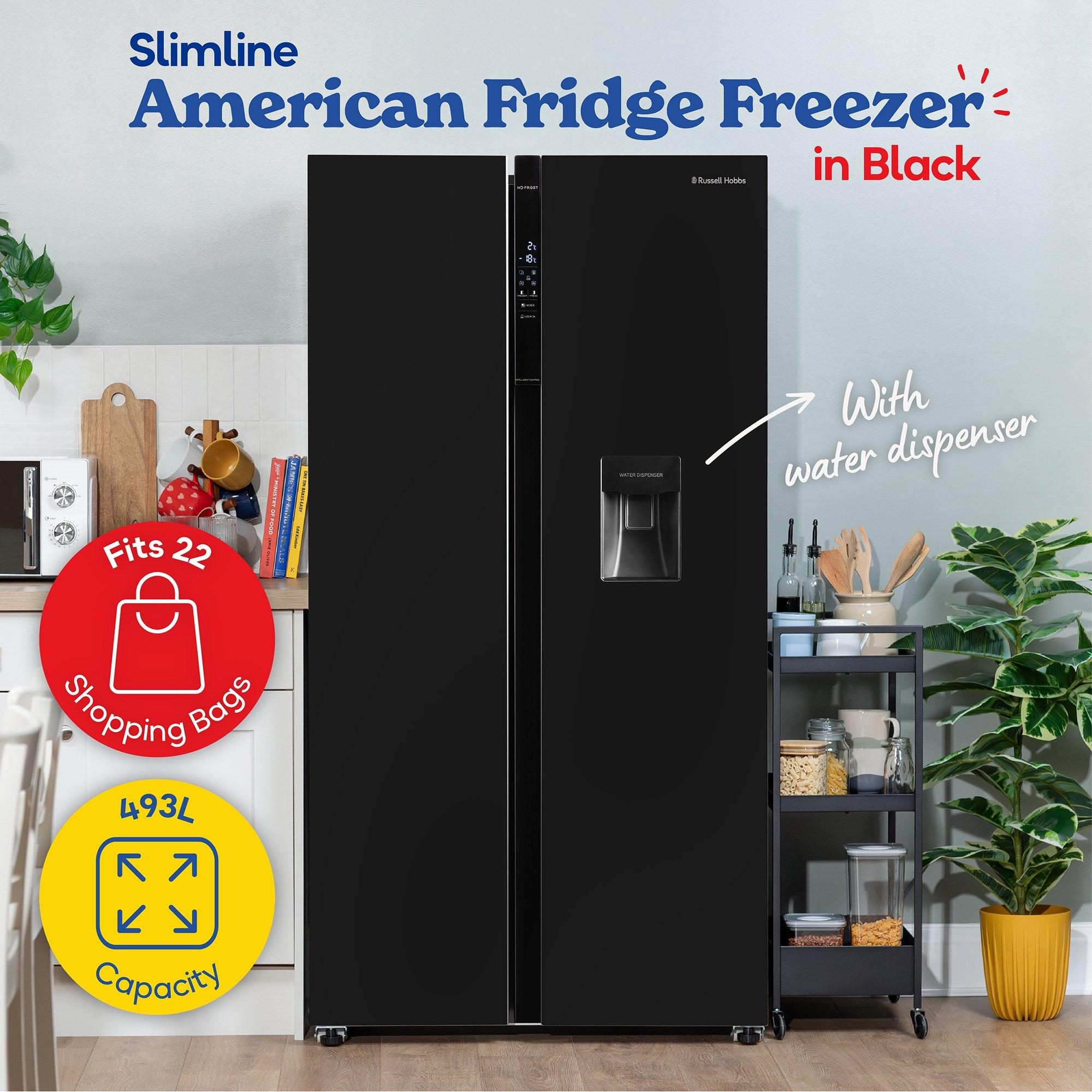 Black - Russell Hobbs - RH90AFF201B-WD Fridge Freezer with Water Dispenser - 3