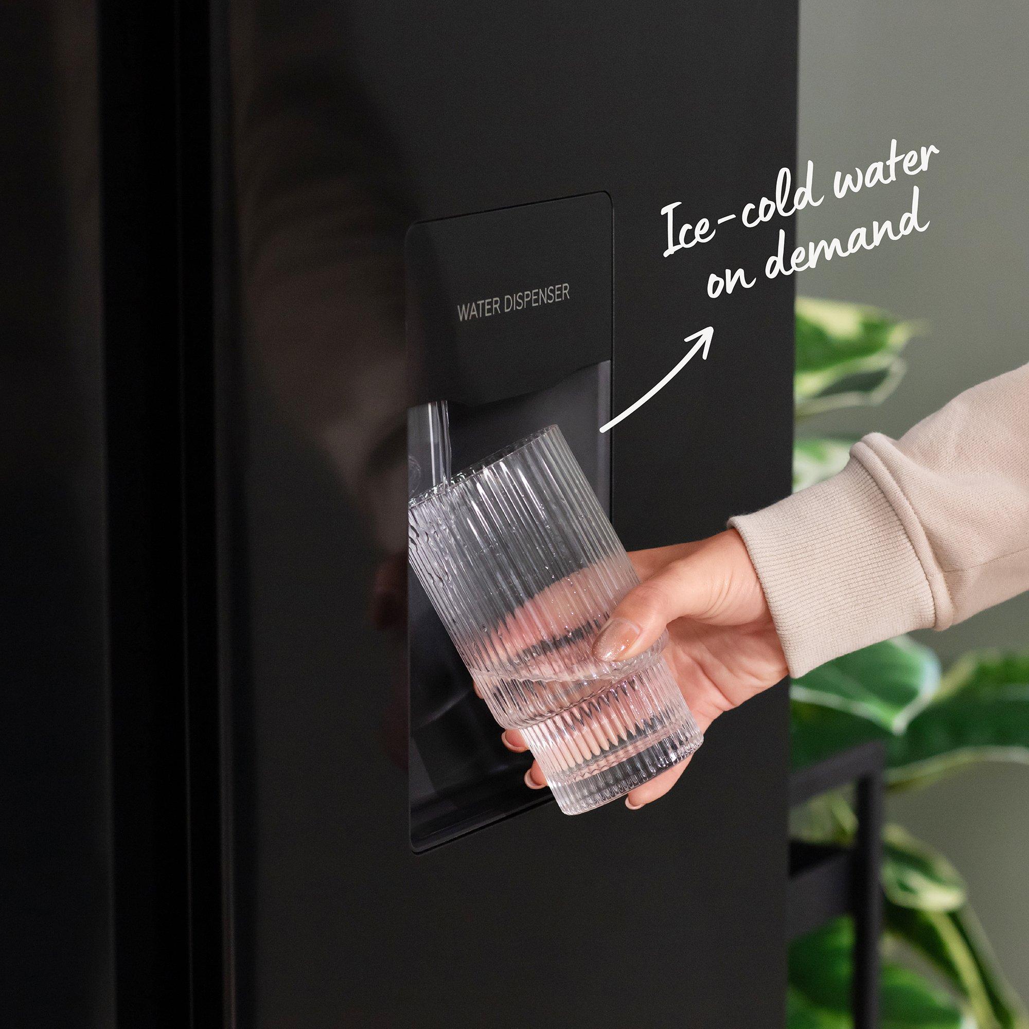 Black - Russell Hobbs - RH90AFF201B-WD Fridge Freezer with Water Dispenser - 6