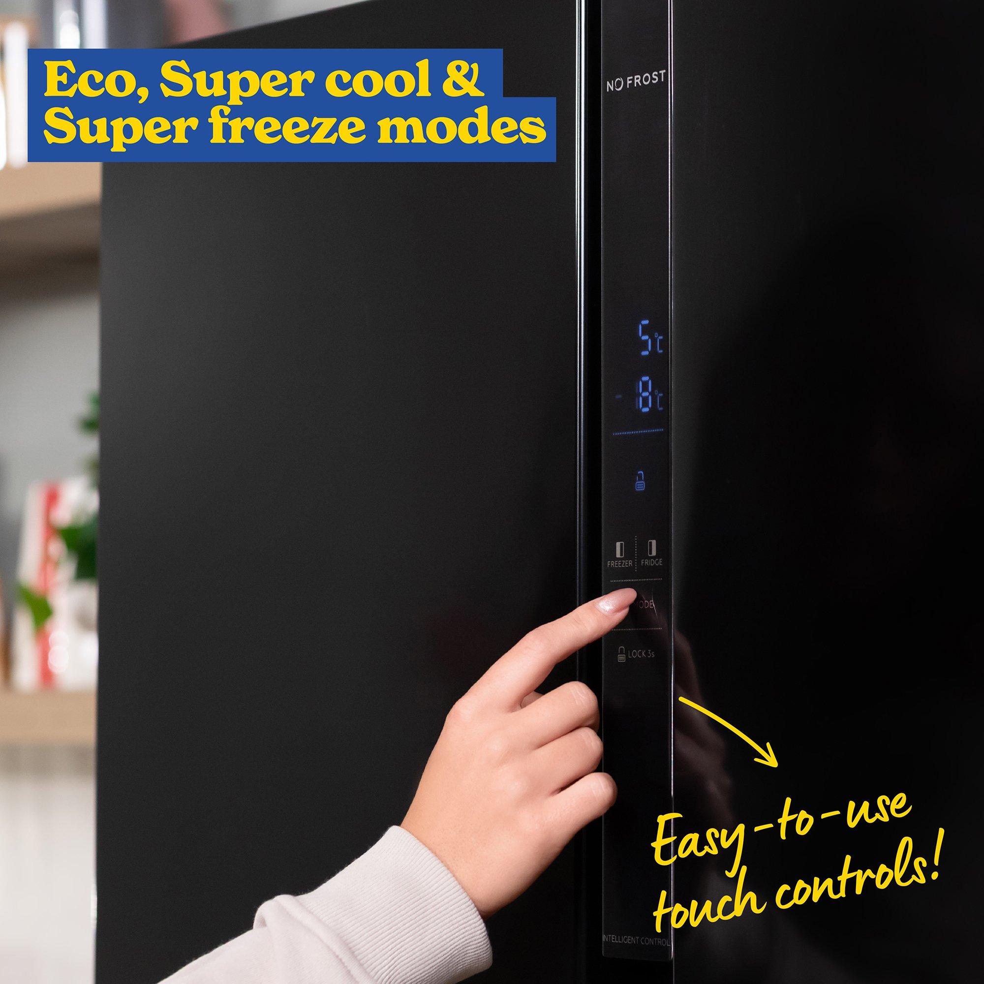 Black - Russell Hobbs - RH90AFF201B-WD Fridge Freezer with Water Dispenser - 9