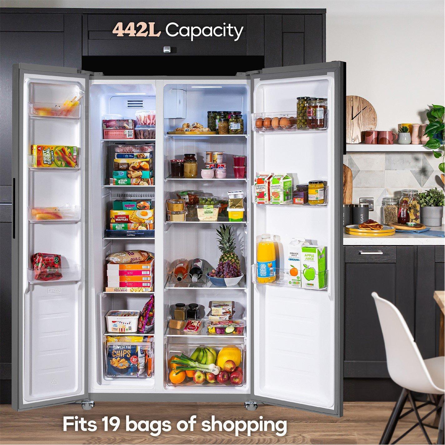 Stainless Steel - Russell Hobbs - RH90AFF201SS Slimline American Fridge Freezer - 4