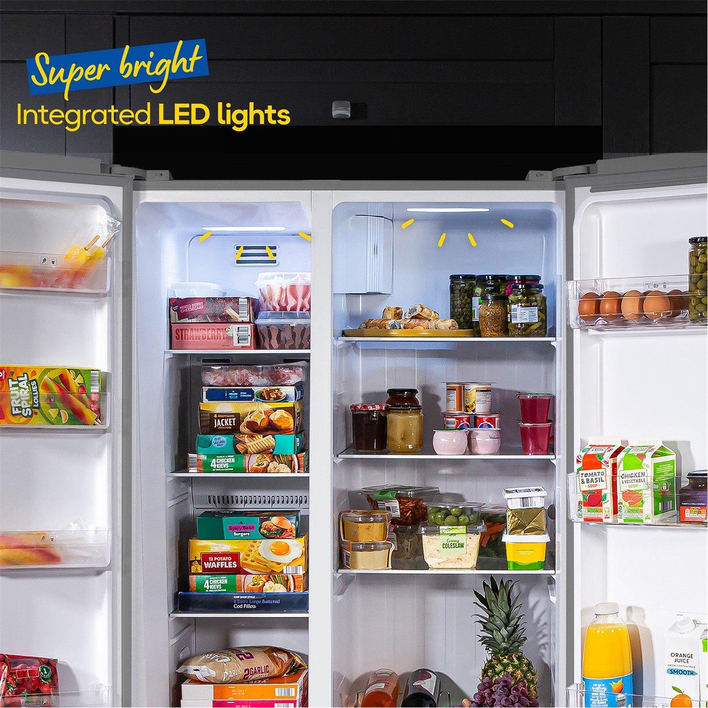 Stainless Steel - Russell Hobbs - RH90AFF201SS Slimline American Fridge Freezer - 6