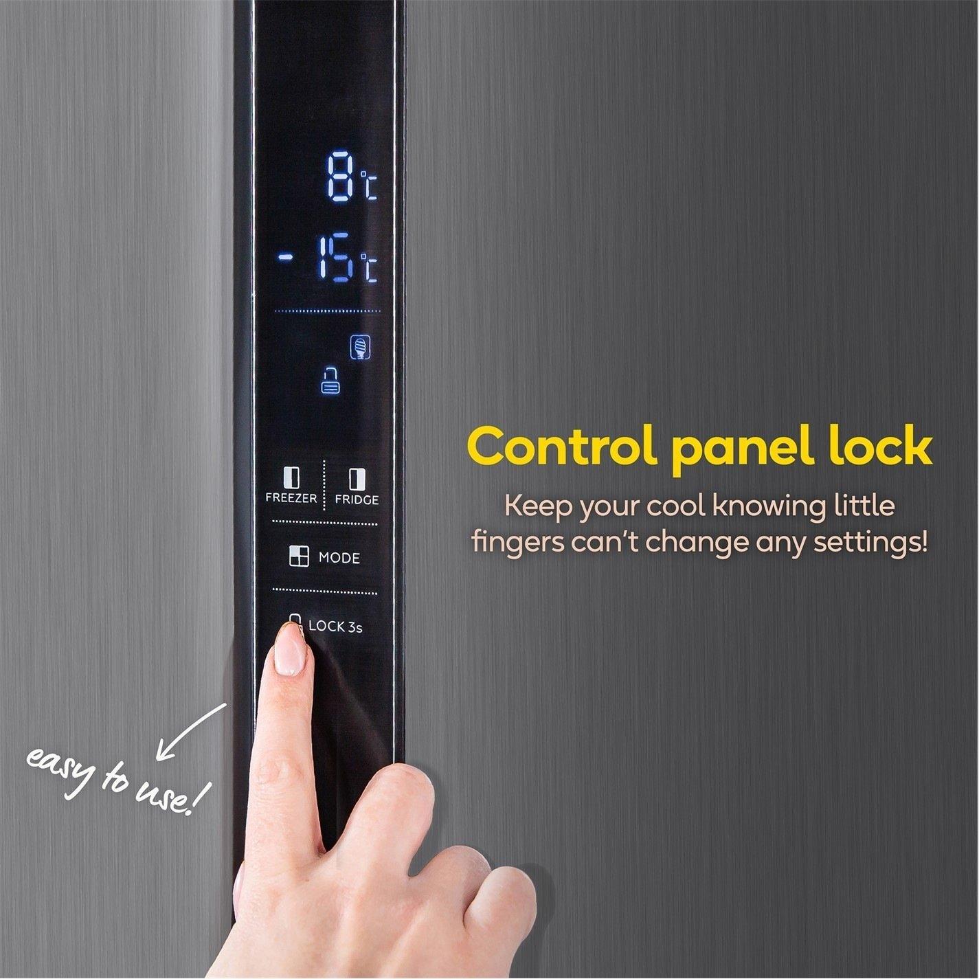 Stainless Steel - Russell Hobbs - RH90AFF201SS Slimline American Fridge Freezer - 7