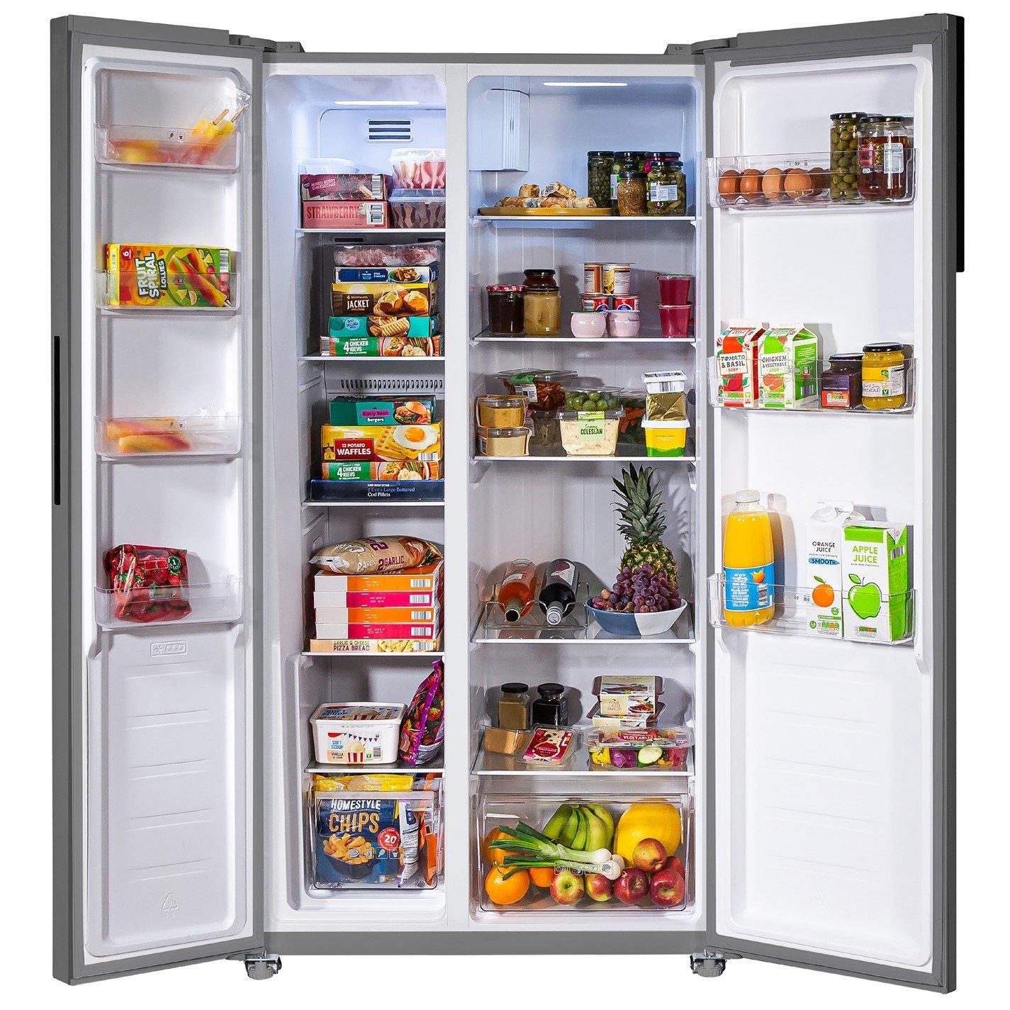 Stainless Steel - Russell Hobbs - RH90AFF201SS Slimline American Fridge Freezer - 10