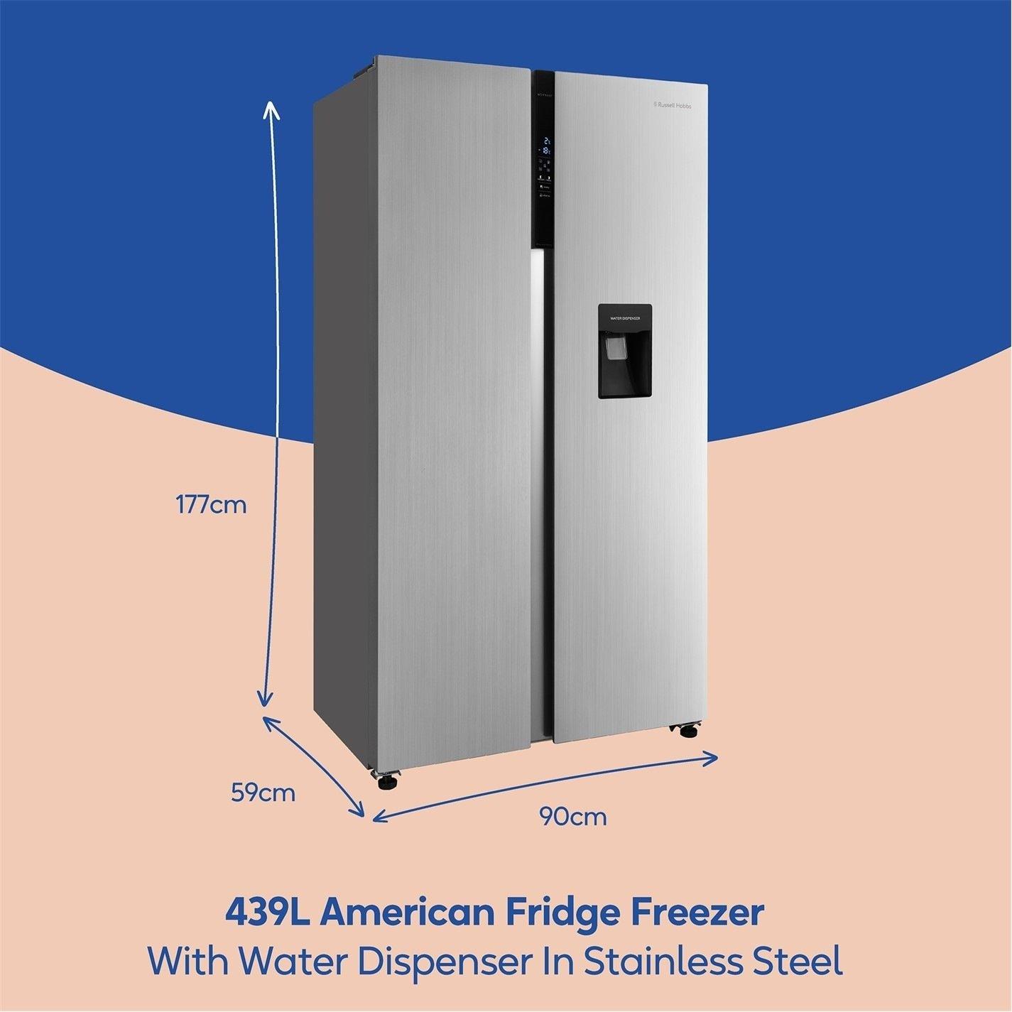 Stainless Steel - Russell Hobbs - RH90AFF201SS-WD Fridge Freezer Water Dispenser - 2