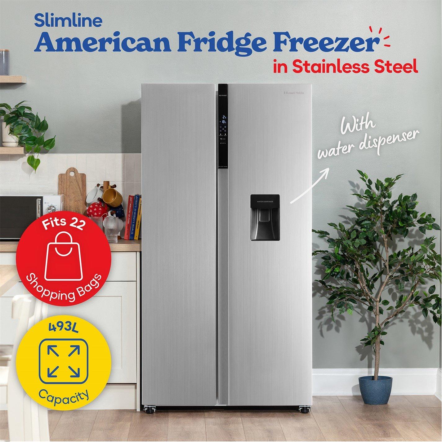 Stainless Steel - Russell Hobbs - RH90AFF201SS-WD Fridge Freezer Water Dispenser - 3