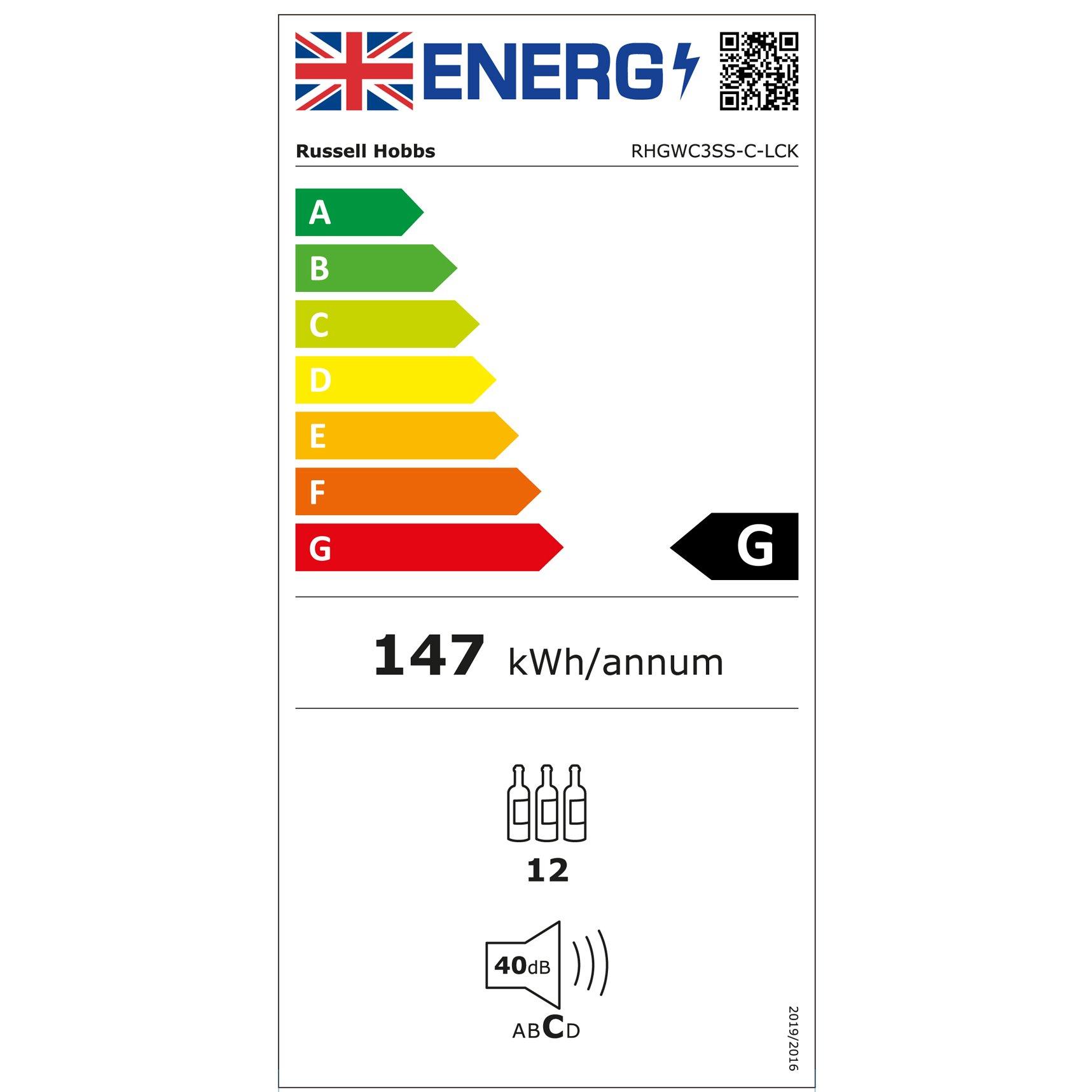 Stainless Steel - Russell Hobbs - RHGWC3SS-C-LCK 12 Bottle Lockable Wine Cooler - 10