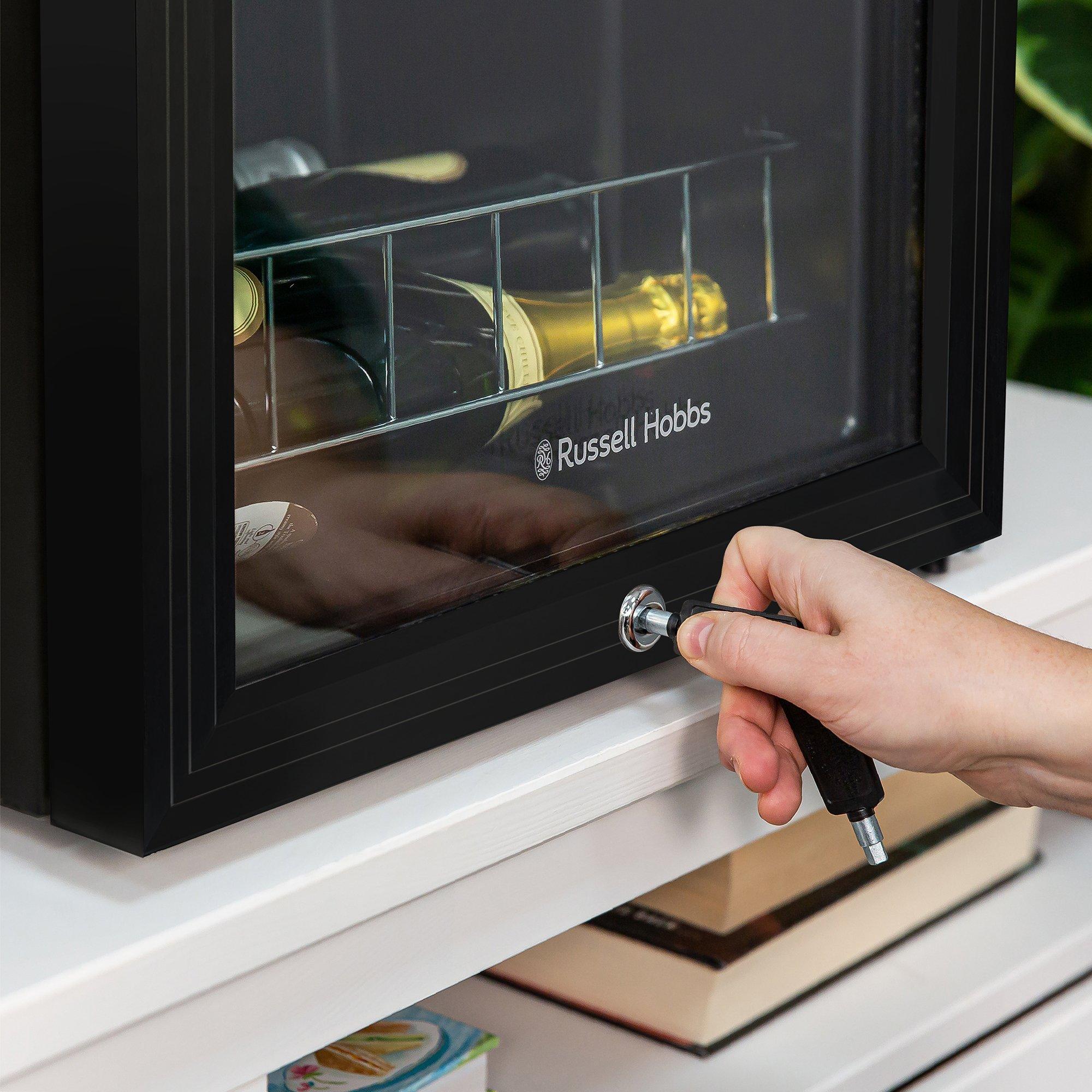 Black - Russell Hobbs - RHGWC4B-LCK 20 Bottle Lockable Wine Cooler Black - 5