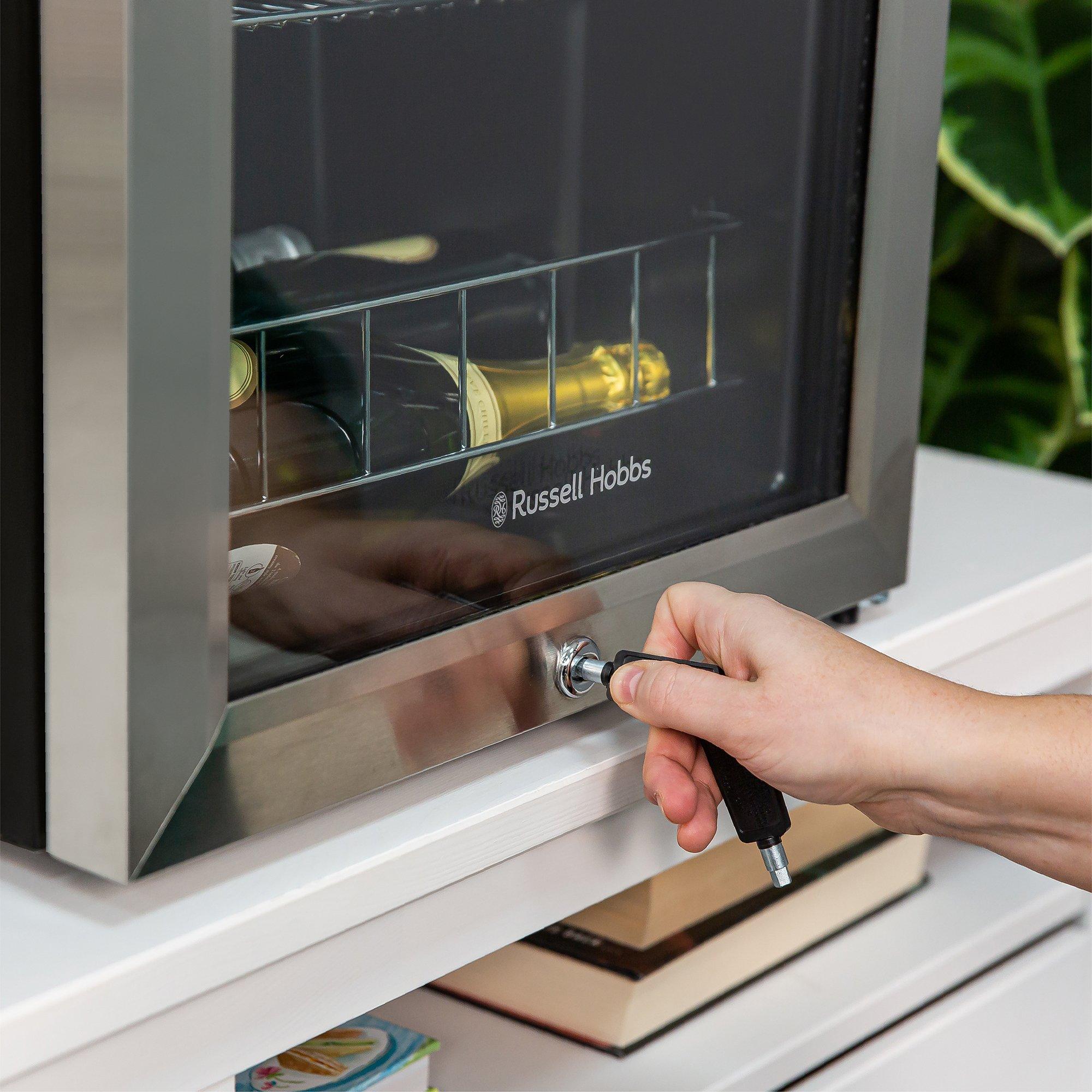 Stainless Steel - Russell Hobbs - RHGWC4SS-LCK 20 Bottle Lockable Wine Cooler - 7