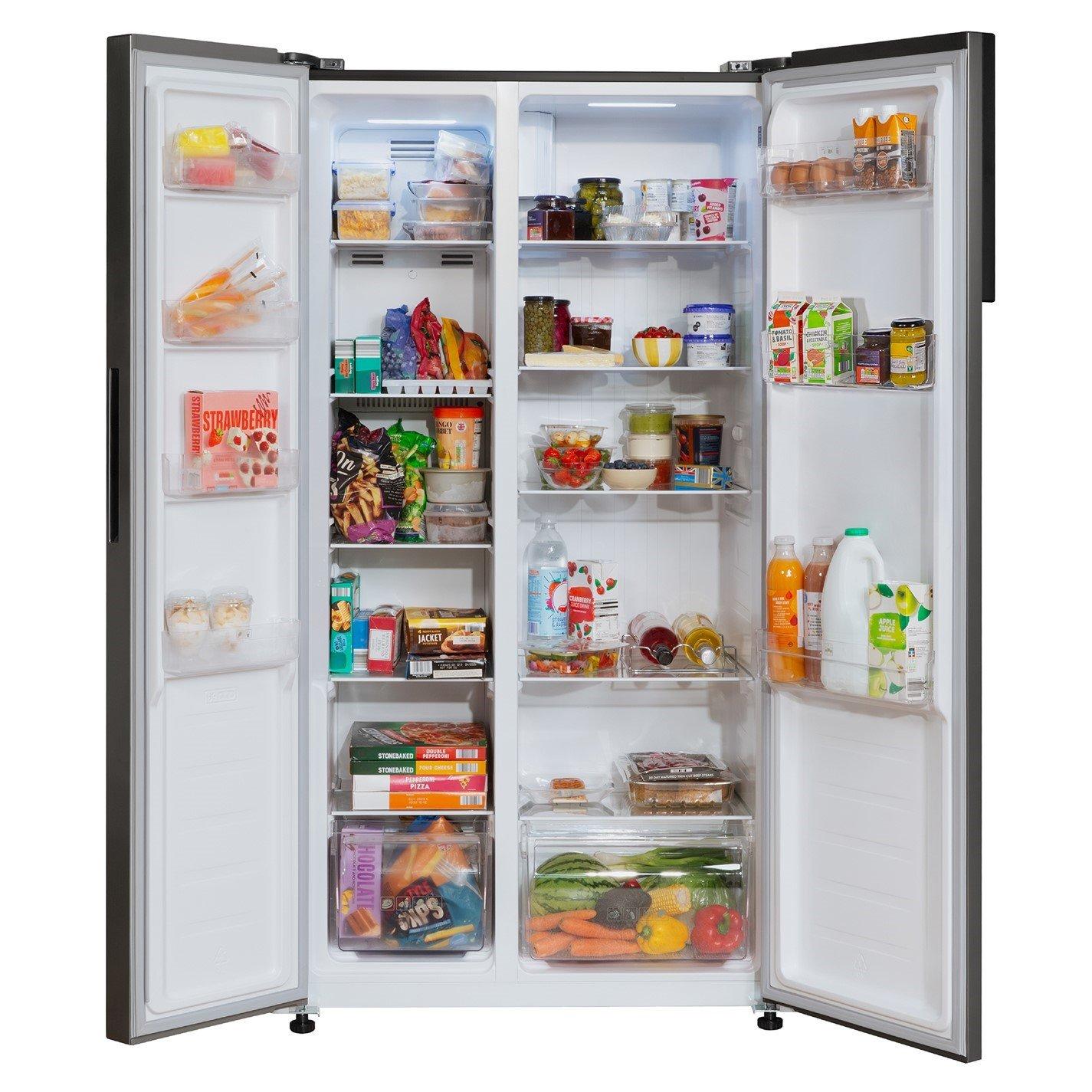 Black Steel - Russell Hobbs - RH90AFF201DI Freestanding American Fridge Freezer - 11