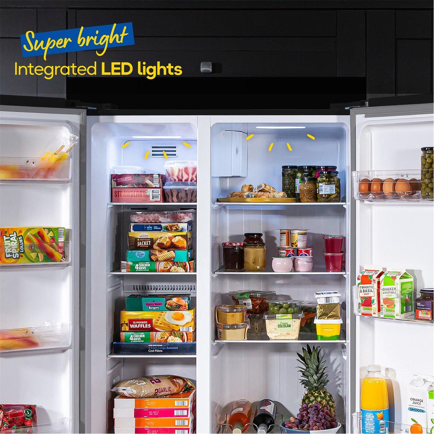 Black Steel - Russell Hobbs - RH90AFF201DI Freestanding American Fridge Freezer - 6