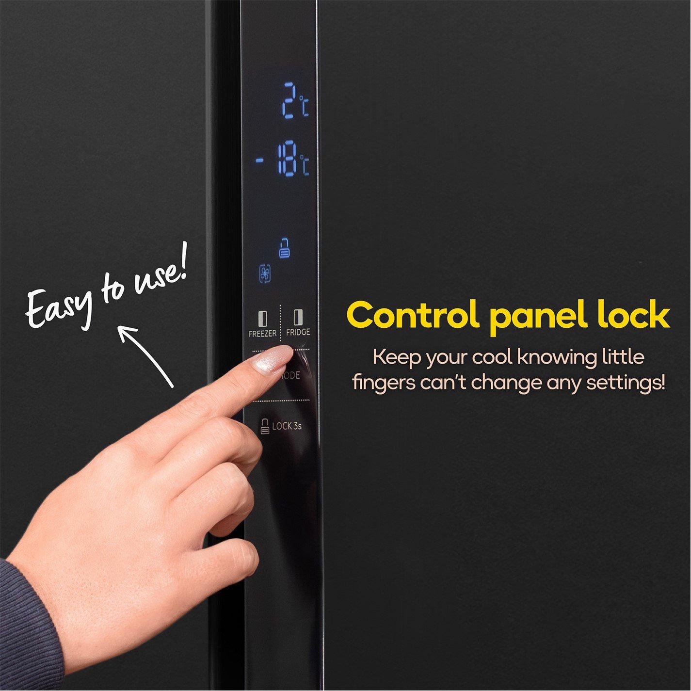 Black Steel - Russell Hobbs - RH90AFF201DI Freestanding American Fridge Freezer - 7