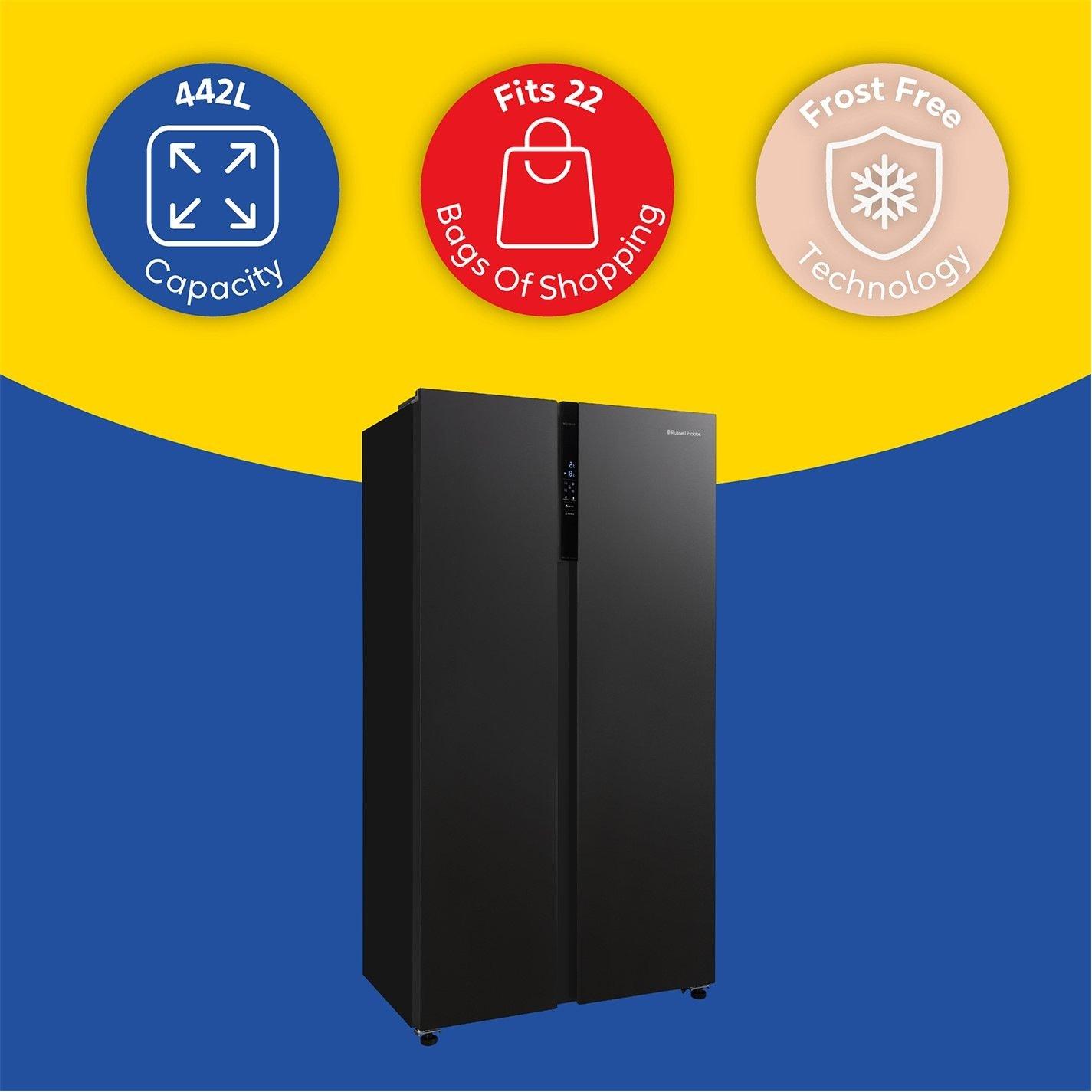 Black Steel - Russell Hobbs - RH90AFF201DI Freestanding American Fridge Freezer - 9