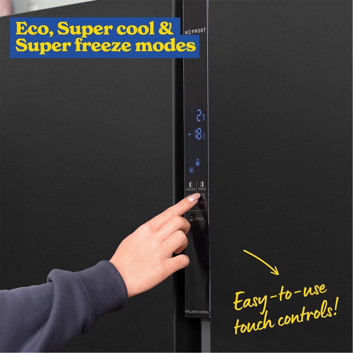 Black Steel - Russell Hobbs - RH90AFF201DI-WD American Fridge Freezer - 8