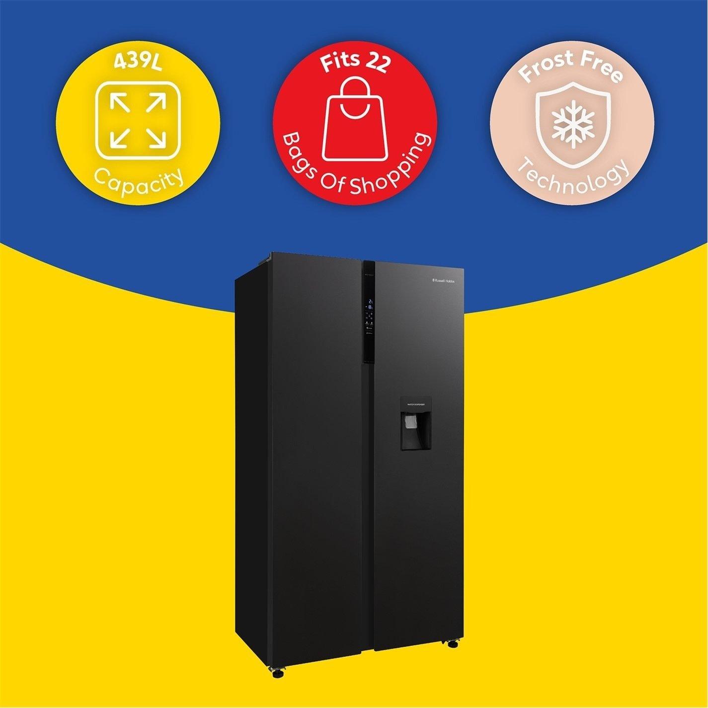 Black Steel - Russell Hobbs - RH90AFF201DI-WD American Fridge Freezer - 10