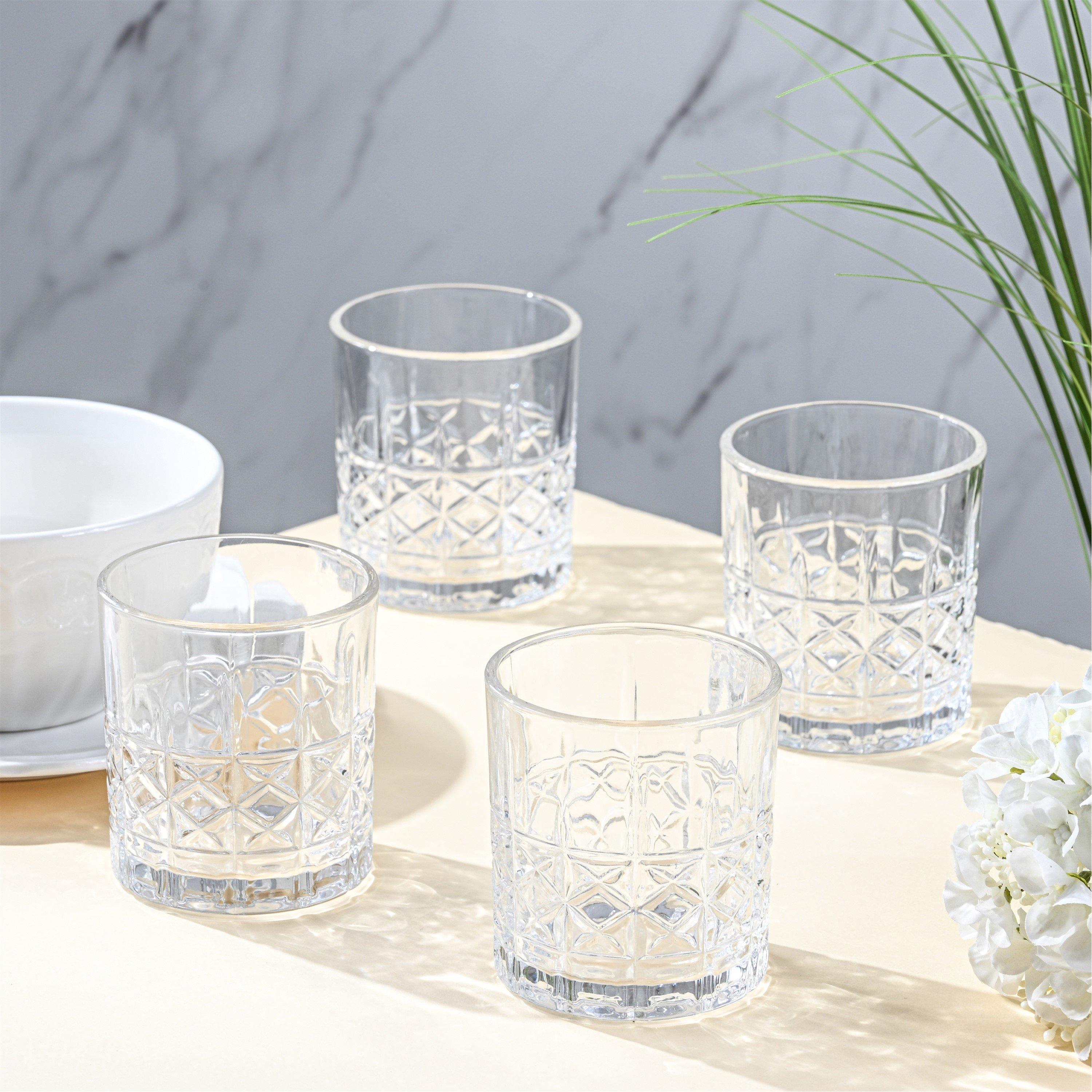 Clear - Waterside - 4pc Diamond Cut Tumbler