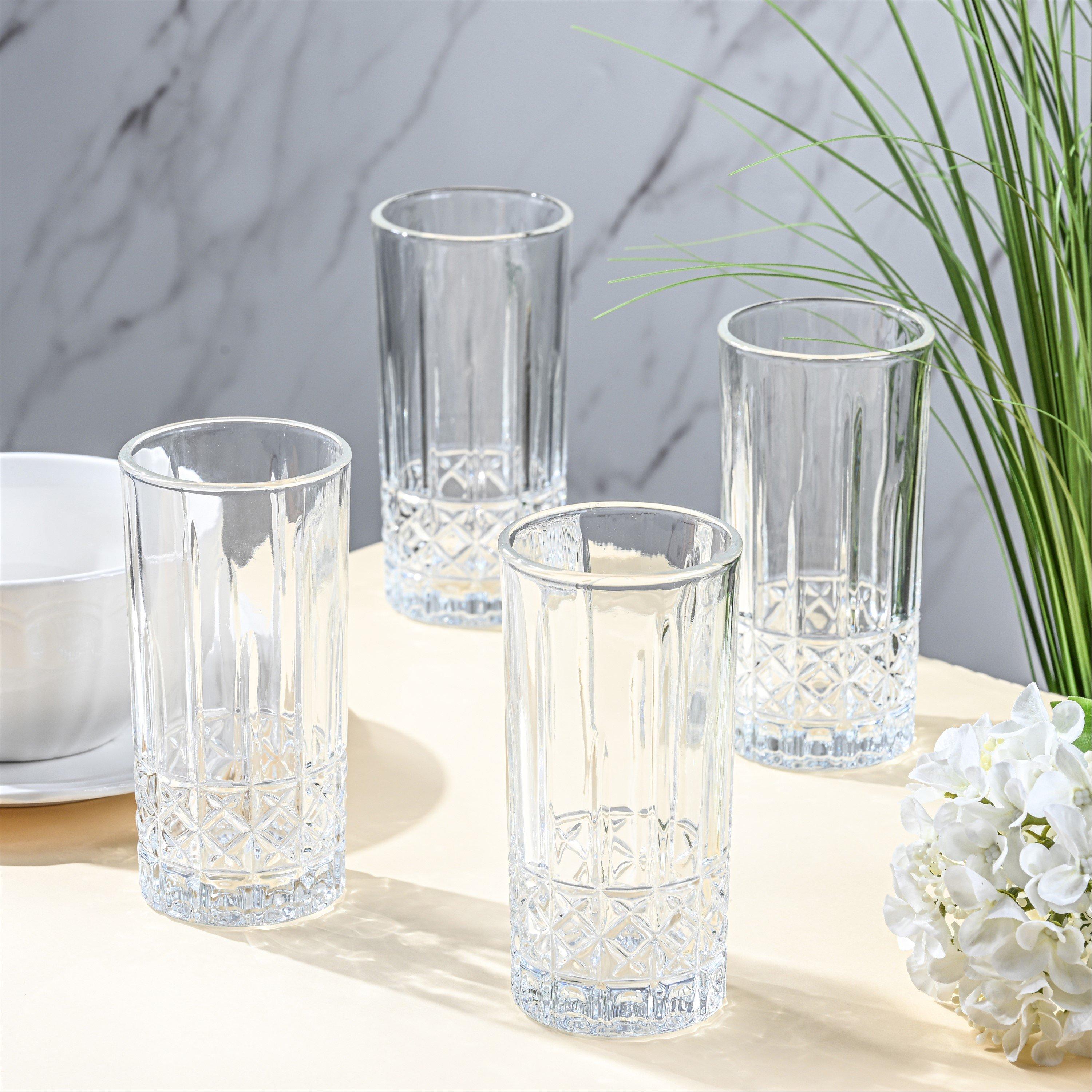 Clear - Waterside - 4pc Diamond Cut Hi-Ball - 1