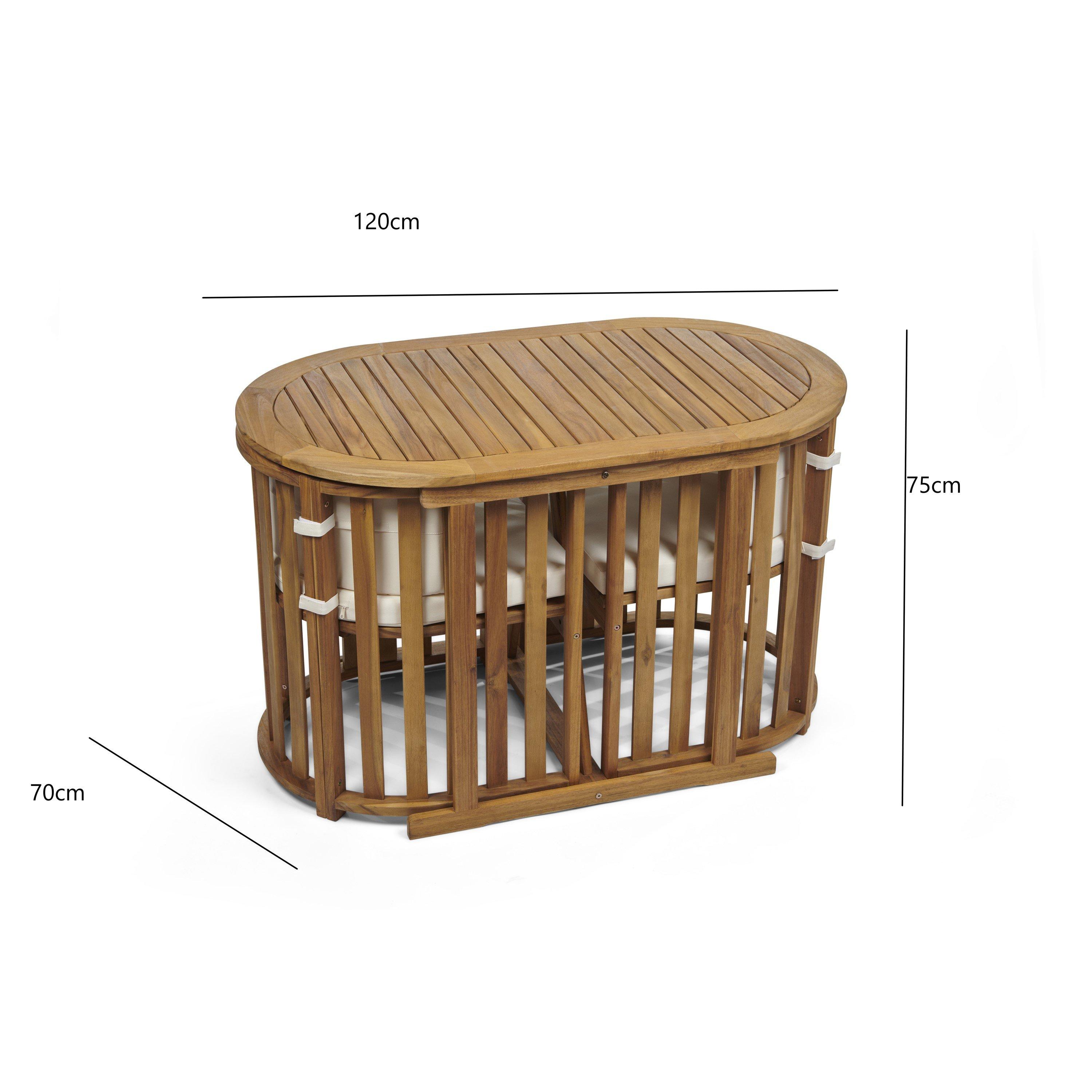 Natural - Greenhurst - Greenhurst Chiltern Compact Dining Set - 2