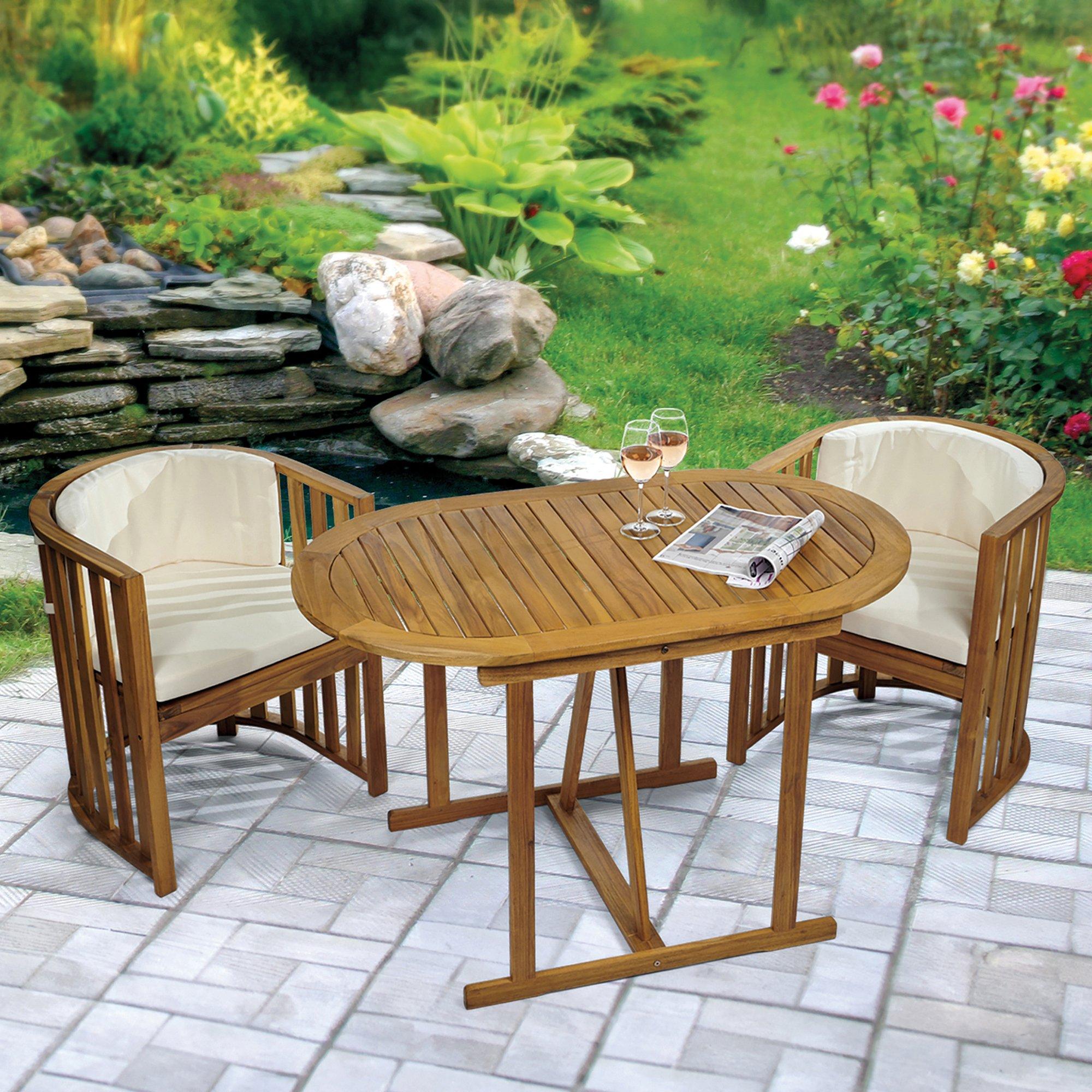 Natural - Greenhurst - Greenhurst Chiltern Compact Dining Set - 4