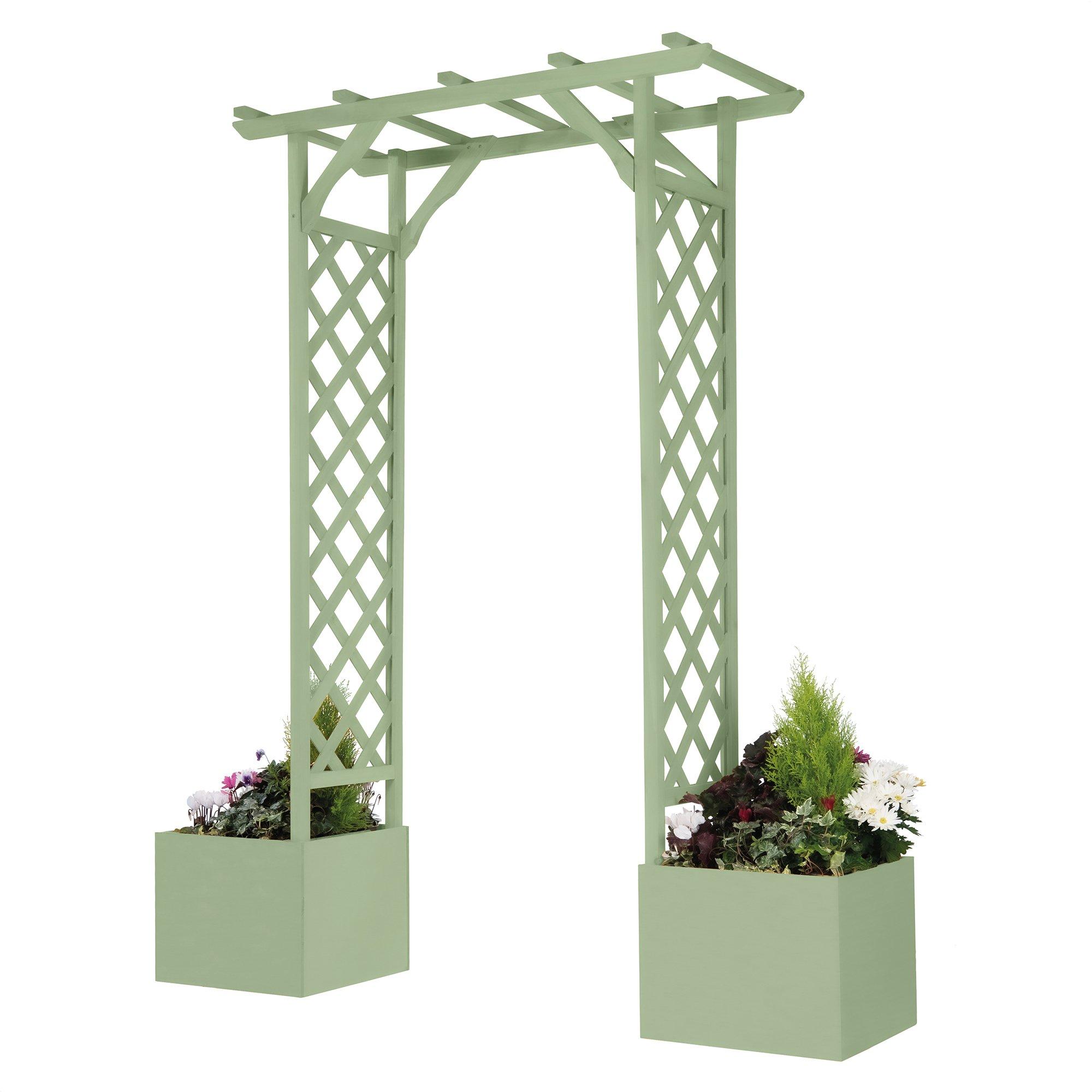 Sage Green - Greenhurst - Greenhurst Wooden Arch and Planters Sage Green - 2