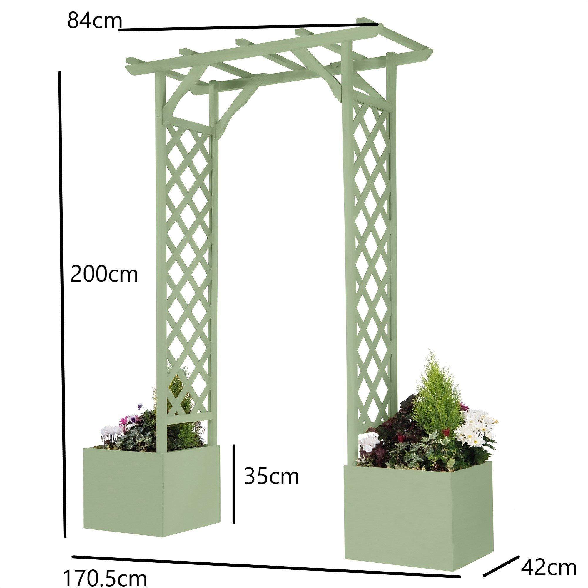 Sage Green - Greenhurst - Greenhurst Wooden Arch and Planters Sage Green - 3