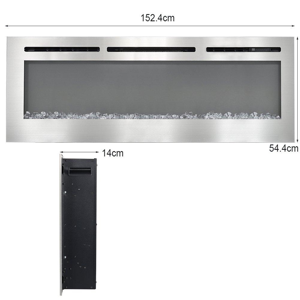 Chrome - Kabinet UK - Linear Electric Fireplace Recessed in Chrom - 2