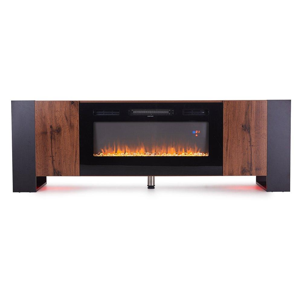 Blackdark Walnu - Kabinet UK - Electric Fireplace TV Stand with Remote Control - 1