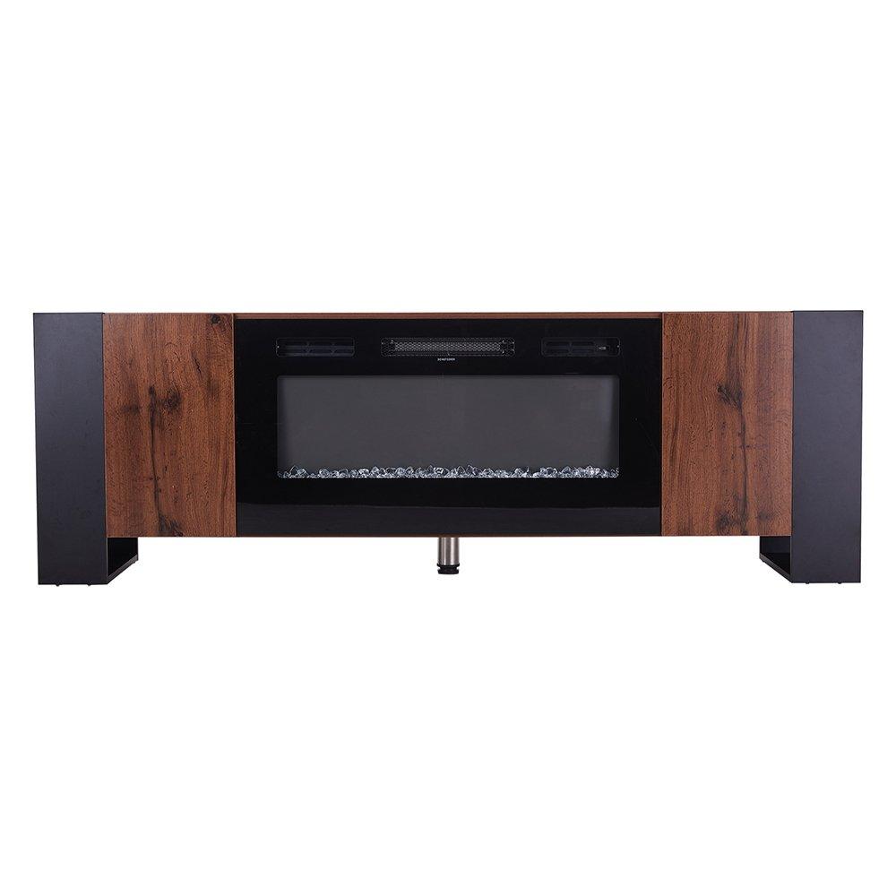 Blackdark Walnu - Kabinet UK - Electric Fireplace TV Stand with Remote Control - 2