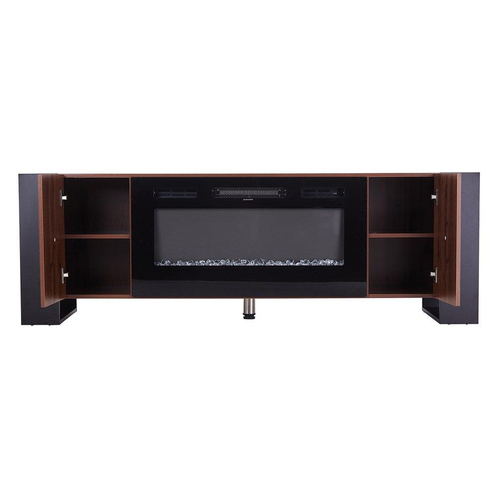 Blackdark Walnu - Kabinet UK - Electric Fireplace TV Stand with Remote Control - 3